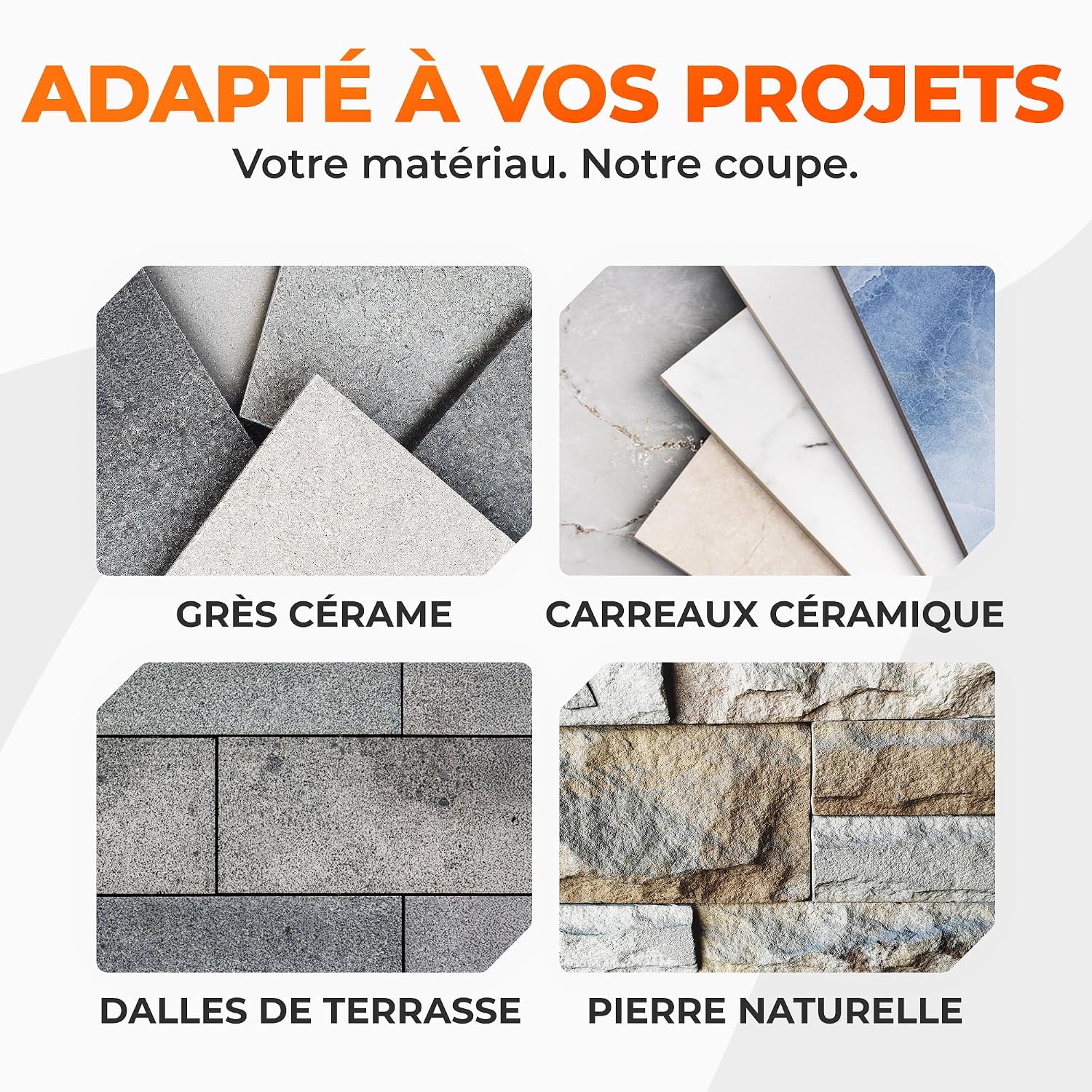 Detalle de BAUBECK Lot de 2 Disques Diamant 125 x 22,23 mm – Coupe précise sur carrelage, marbre et pierre naturelle