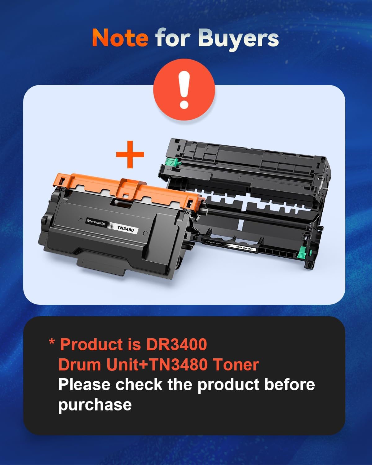 Thumbnail 1 de Skydo Toner TN3480 + DR3400 Tamburo compatibile per Brother: stampa nitida e convenienza