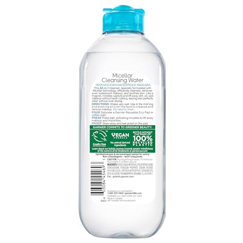 Thumbnail 8 de Garnier Micellar Water for Waterproof Makeup – Hydrating Cleanser & Remover for Sensitive Skin (400 mL)
