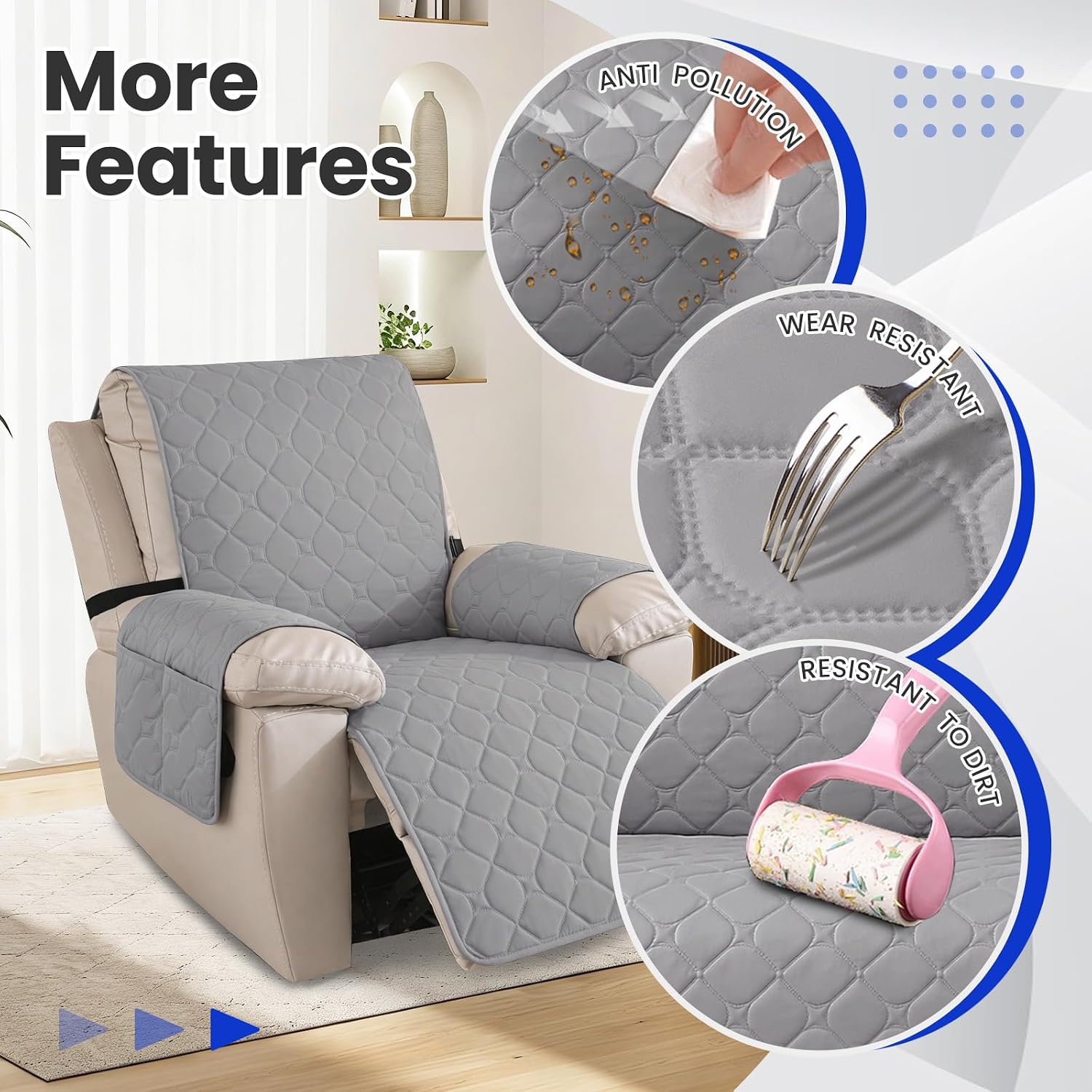 Thumbnail 5 de Ystyle Funda Sillón Relax Reclinable 1 Plaza Gris claro