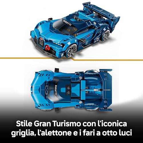 Detalle de LEGO Speed Champions Super Auto Sportiva Bugatti Vision GT (77253) | Bot di Mastice da Esposizione e Gioco per Giovani Piloti