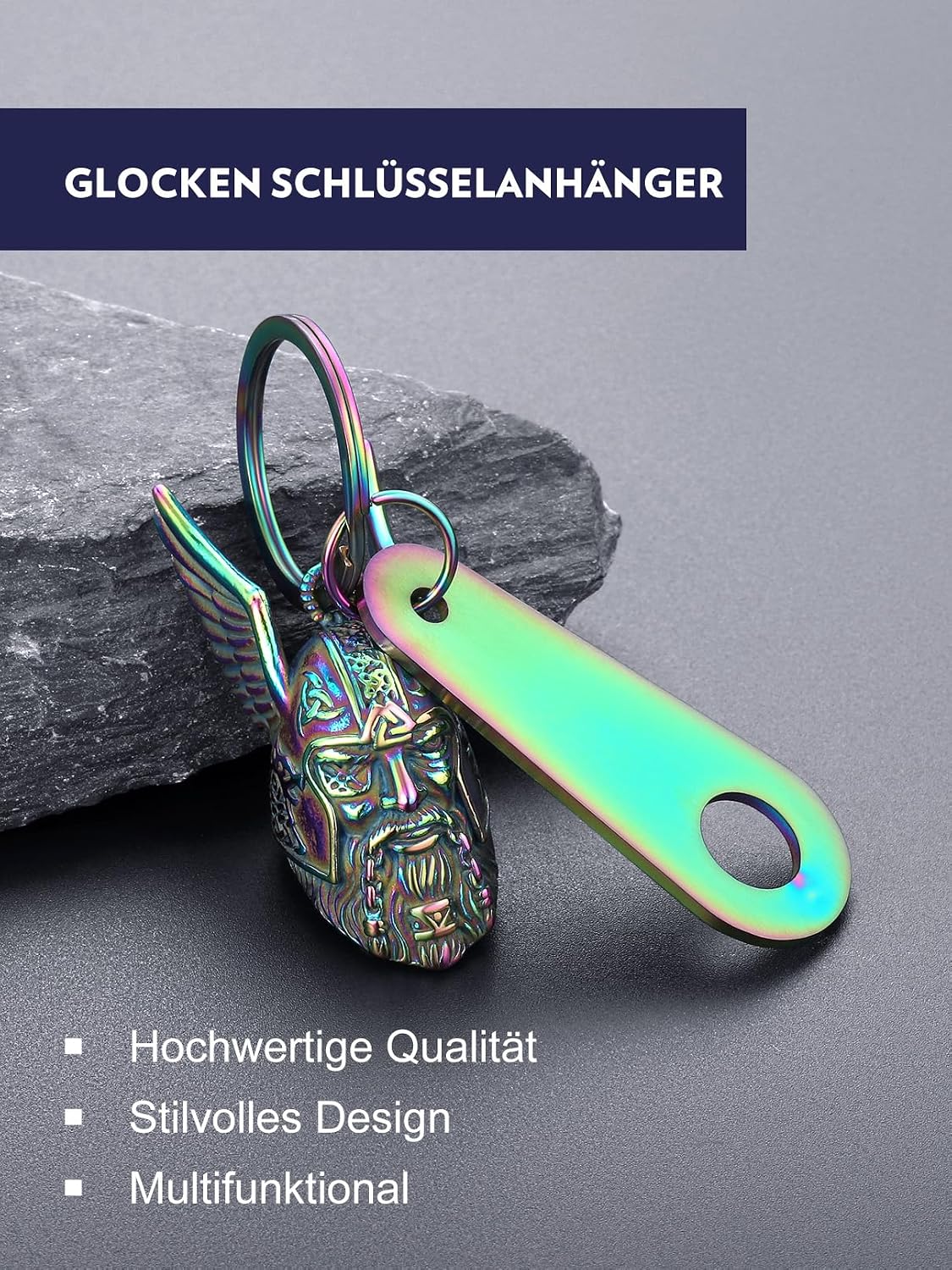 Thumbnail 1 de Bandmax Motorrad-Schlüsselanhänger „Glocke“ aus Edelstahl (Motorradglocke, Glücksbringer)
