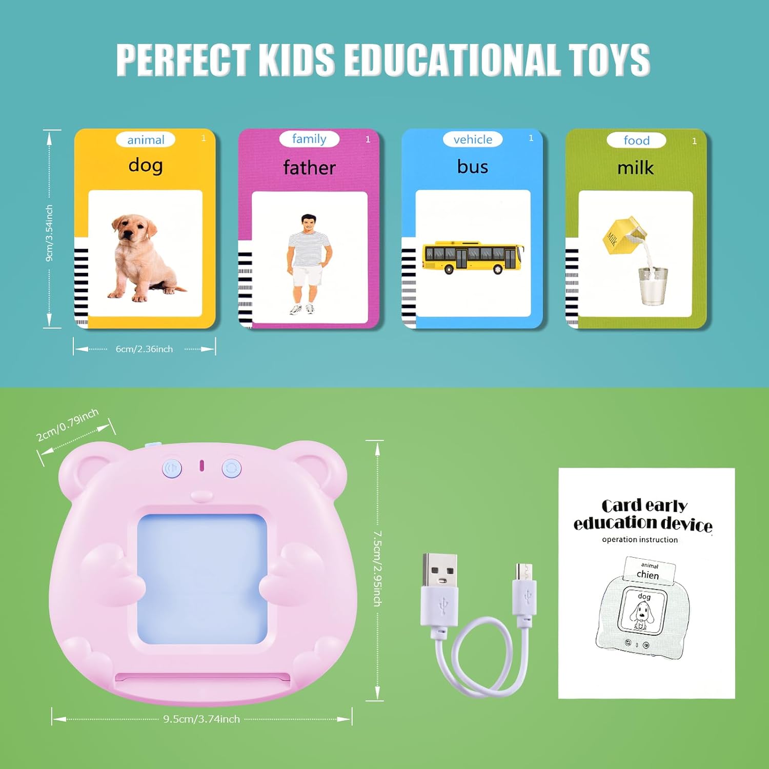 Thumbnail 6 de Talking Flash Cards for Toddler Toys (Age 2–6) with 510 Sight Words – Interactive Montessori Learning Gift