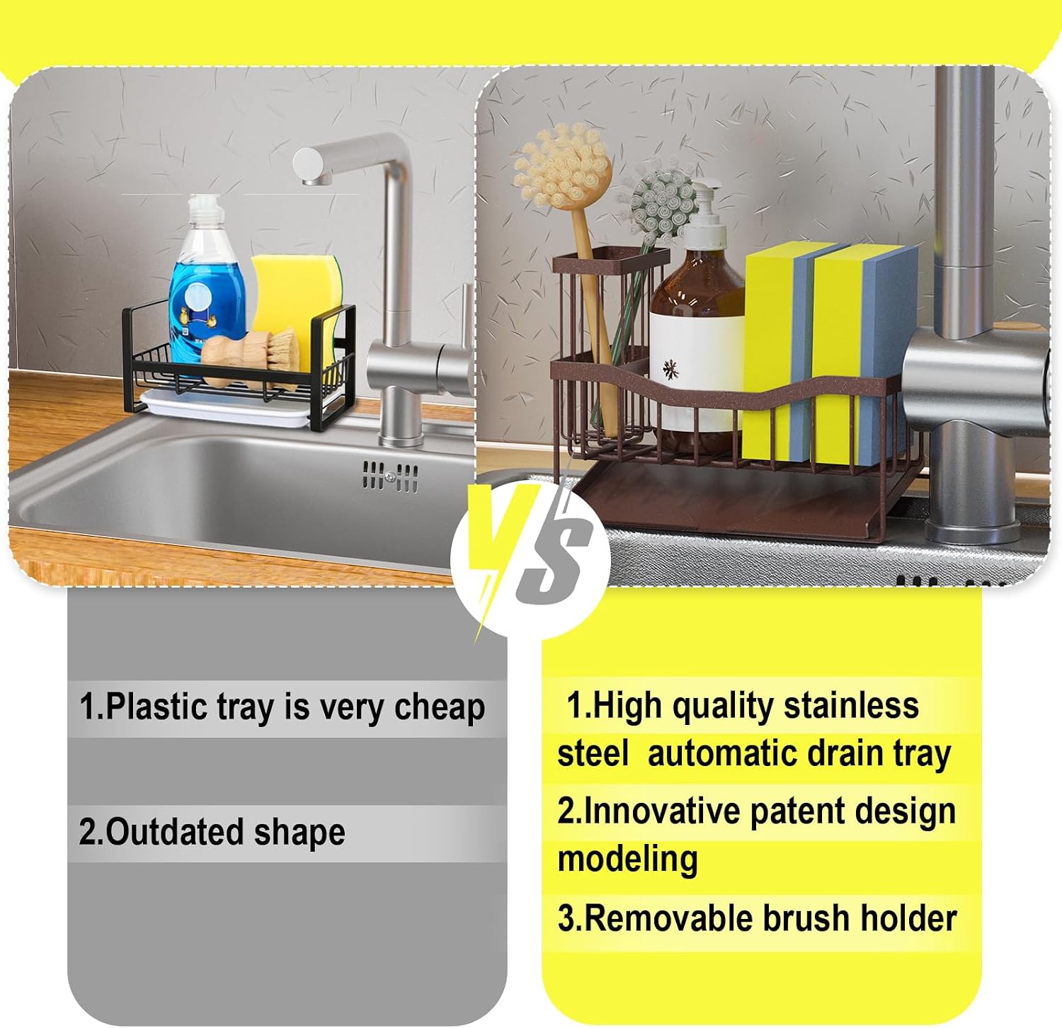 Thumbnail 3 de Fssvcd Maifan Sink Caddy Sponge Holder for Kitchen 🧽