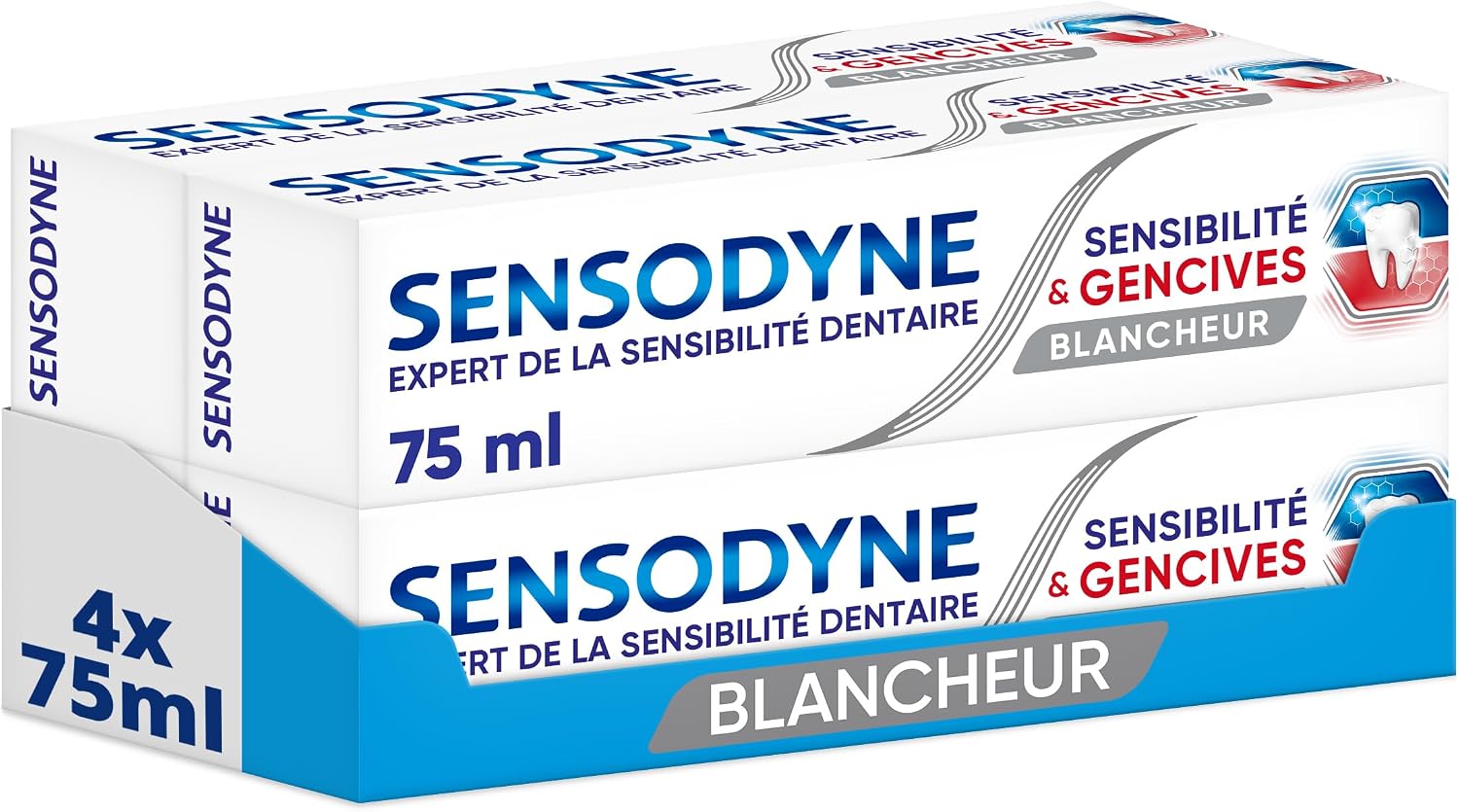 Thumbnail 6 de SENSODYNE Dentifrice Sensibilité & Gencives Email – Double Action Clinique, goût Menthe – Lot 4 x 75 ml