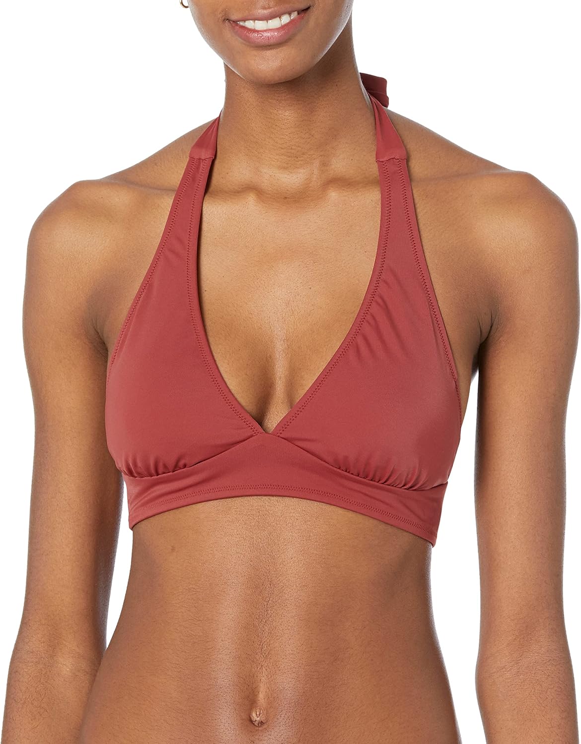 Detalle de Amazon Essentials Light-Support Tie Halter Bikini Top