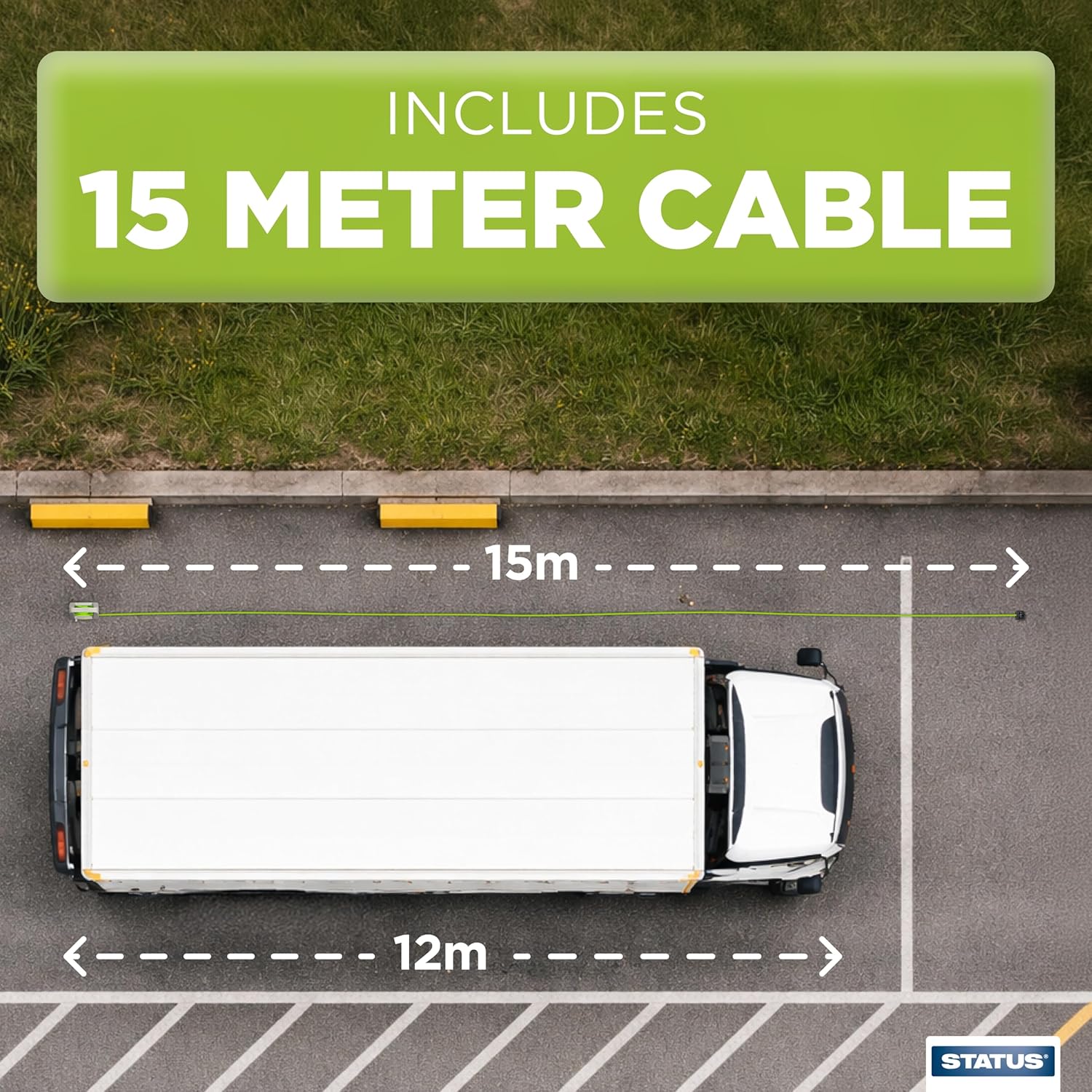 Thumbnail 3 de STATUS 2 Socket Cable Reel 15m Green Extension Lead