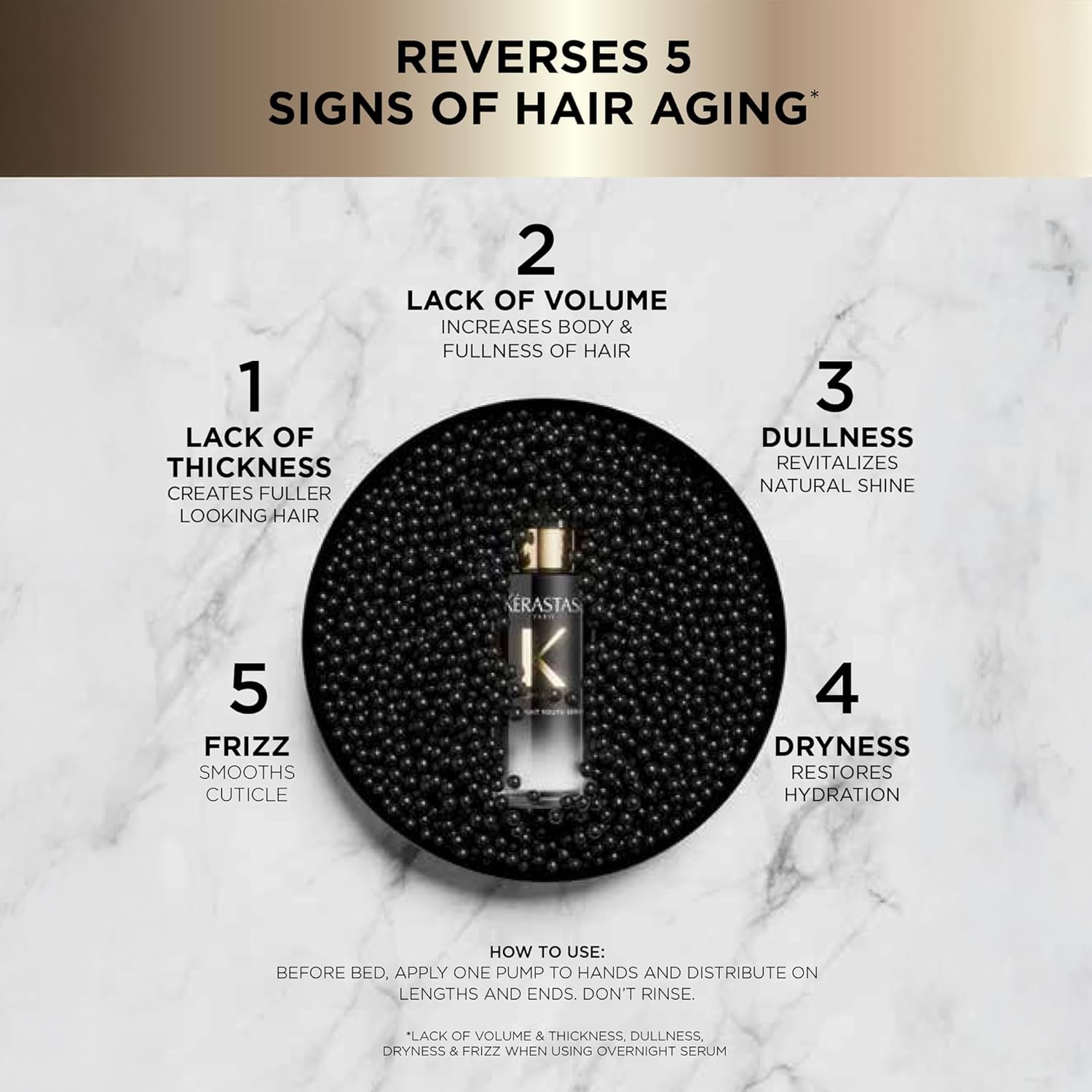 Detalle de Kérastase Chronologiste Overnight Youth Serum Siero Notte Anti-età senza risciacquo, formato viaggio da 30 ml