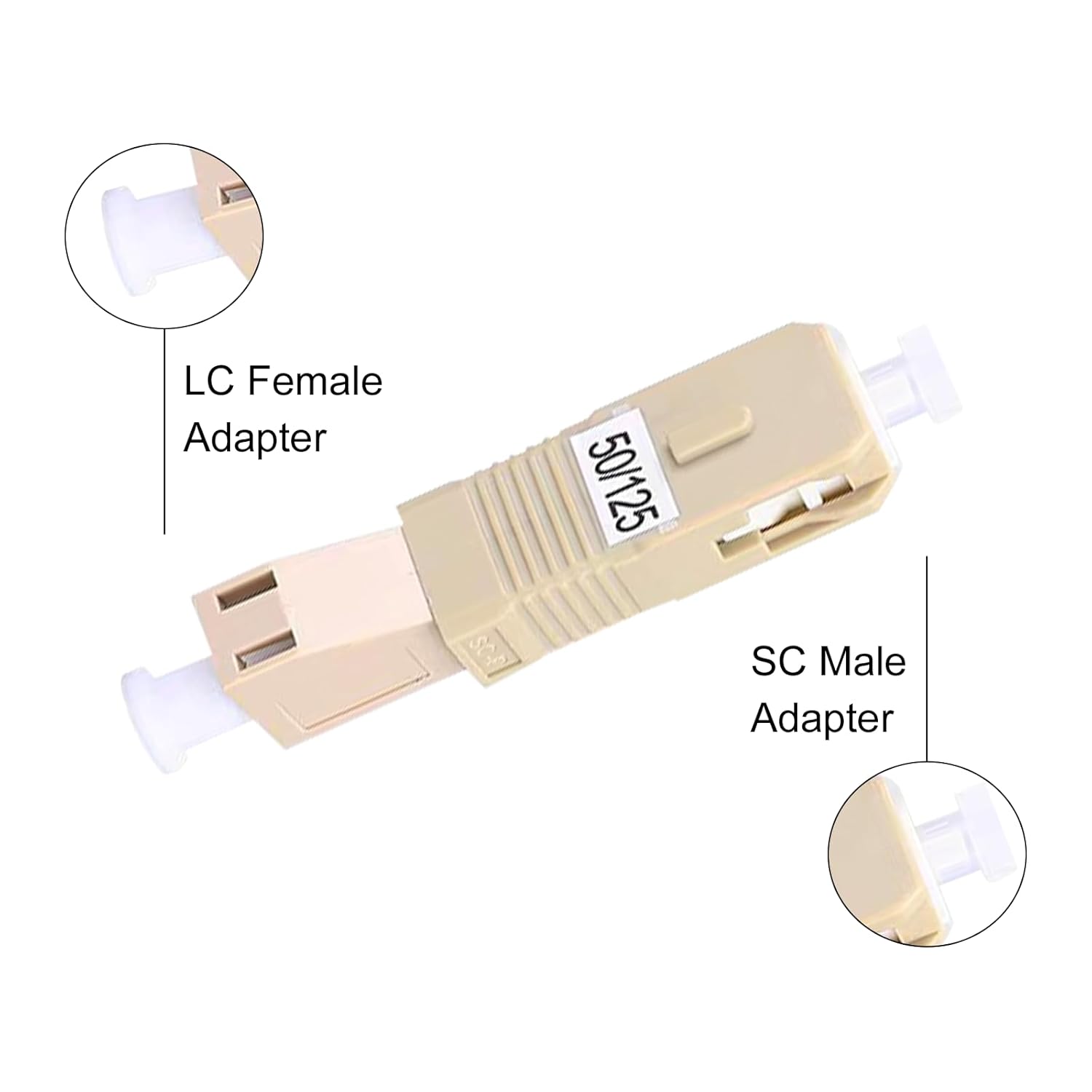 Detalle de Maxhood 3-Pack SC Male to LC Female Adapter (Multimode 50/125µm, UPC) for Optical Power Meters