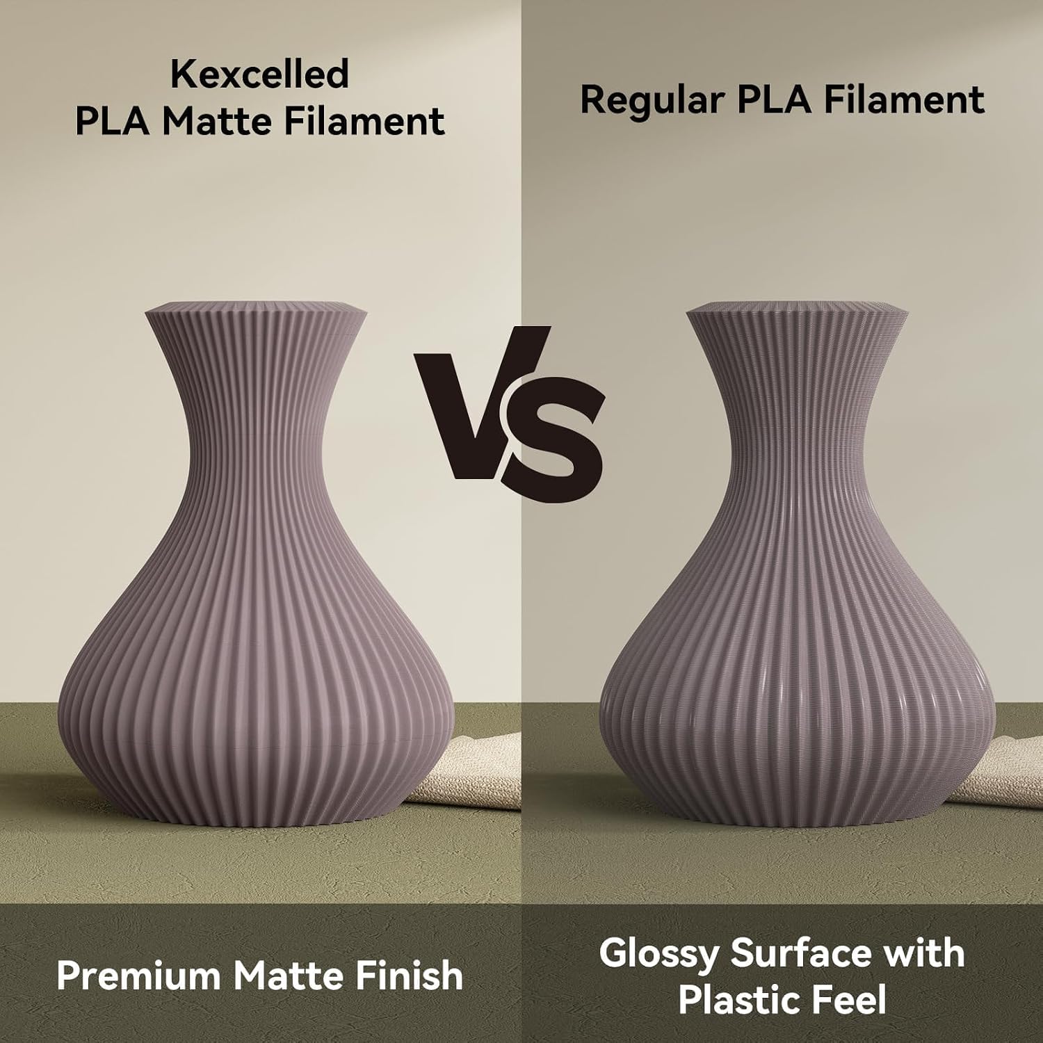 Detalle 2 de kexcelled PLA Matte Filament Anthrazitgrau 1,75 mm (mattes Finish, 1 kg) für FDM-Druck