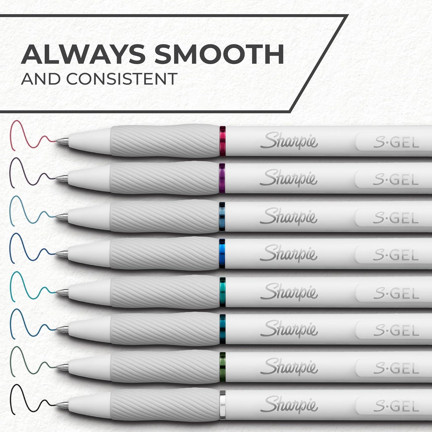 Thumbnail 2 de Sharpie S-Gel Gel Pens 0.7mm, 12-Count Assorted Colours with White Pearl Barrels