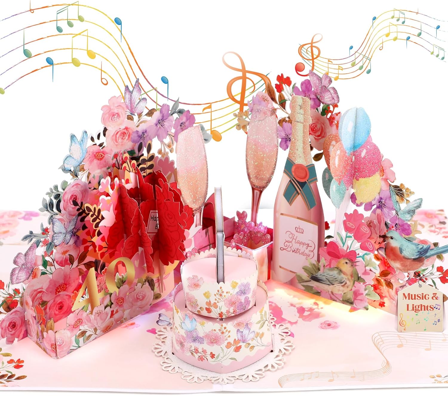 Thumbnail 6 de Ecloverlife 30th Birthday Card for Women — Musical, Light-Up Pop-Up Celebration