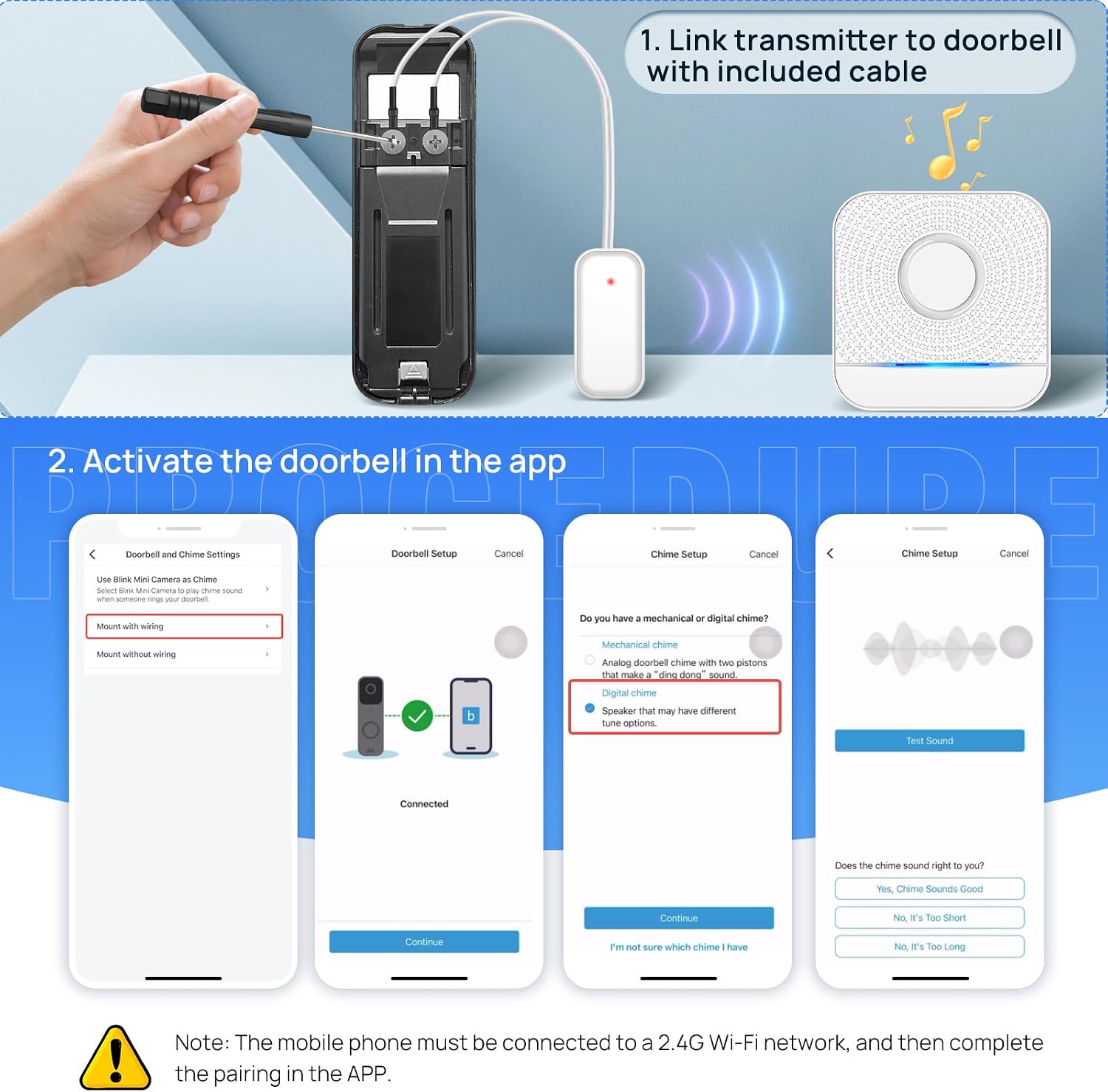 Thumbnail 2 de BITIWEND Wireless Doorbell Extender for Blink