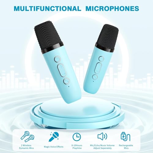 Thumbnail 3 de Voijump Mini Macchina per Karaoke con 2 Microfoni Wireless – Bluetooth Portatile 2026