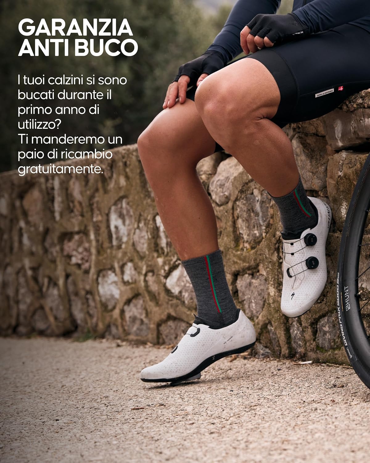 Detalle 2 de DANISH ENDURANCE Calze Merino ciclismo 43-47