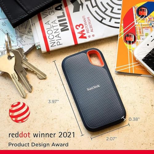 Detalle de SanDisk Extreme Portable SSD 4TB (Older Model) – Up to 1050MB/s Read, 1000MB/s Write