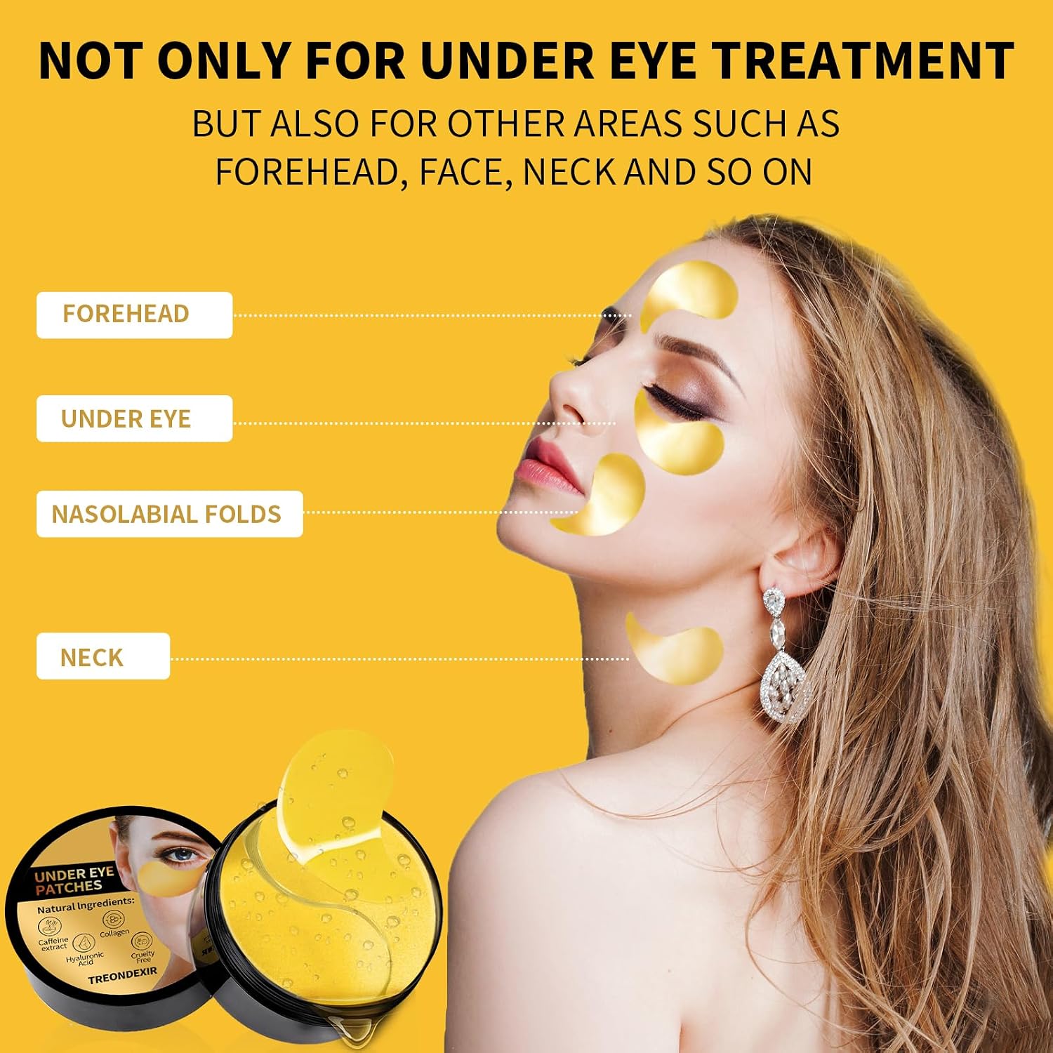 Thumbnail 3 de 24K Gold Eye Masks for Dark Circles, 70PCS