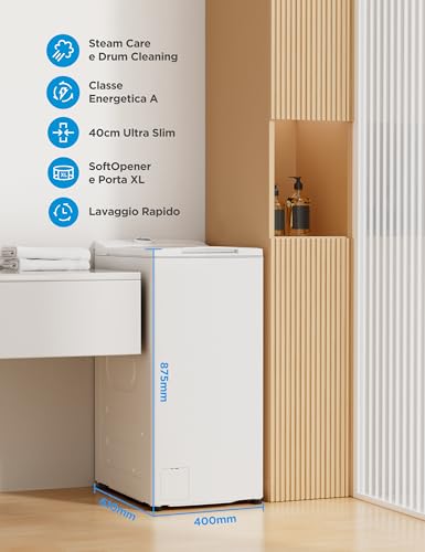 Detalle de Midea Lavatrice A Carica dall'Alto 7 kg - Classe A, motore BLDC, Health Guard e programmi rapidi