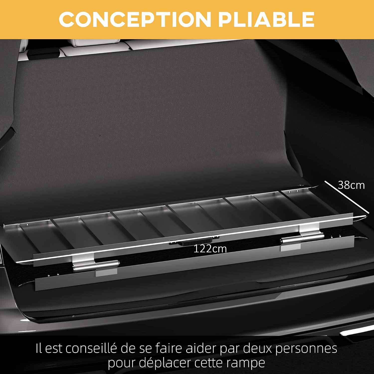 Thumbnail 5 de HOMCOM 713-142V01BK rolstoelhelling, opvouwbaar aluminium, antislip