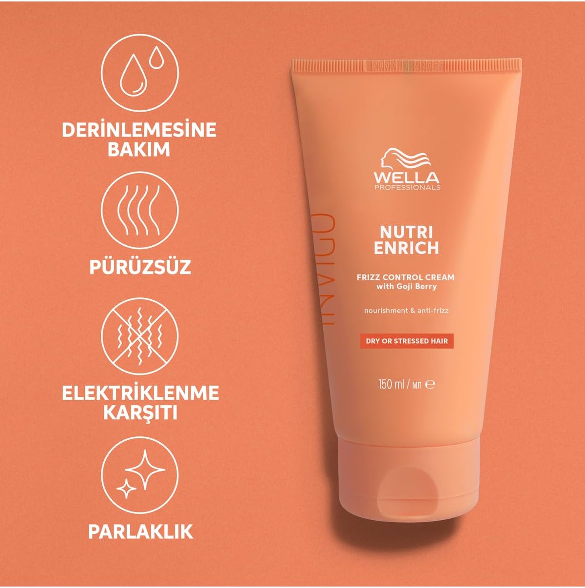 Thumbnail 1 de Wella Professionals Invigo Nutri-Enrich Frizz Control Cream (150ml) – instant deep nourishment for dry, damaged hair