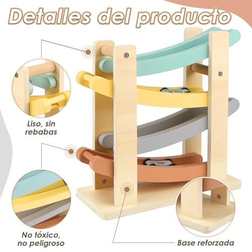 Detalle 2 de Vanplay Pista de Coches Montessori de Madera para Niños 1–2 Años