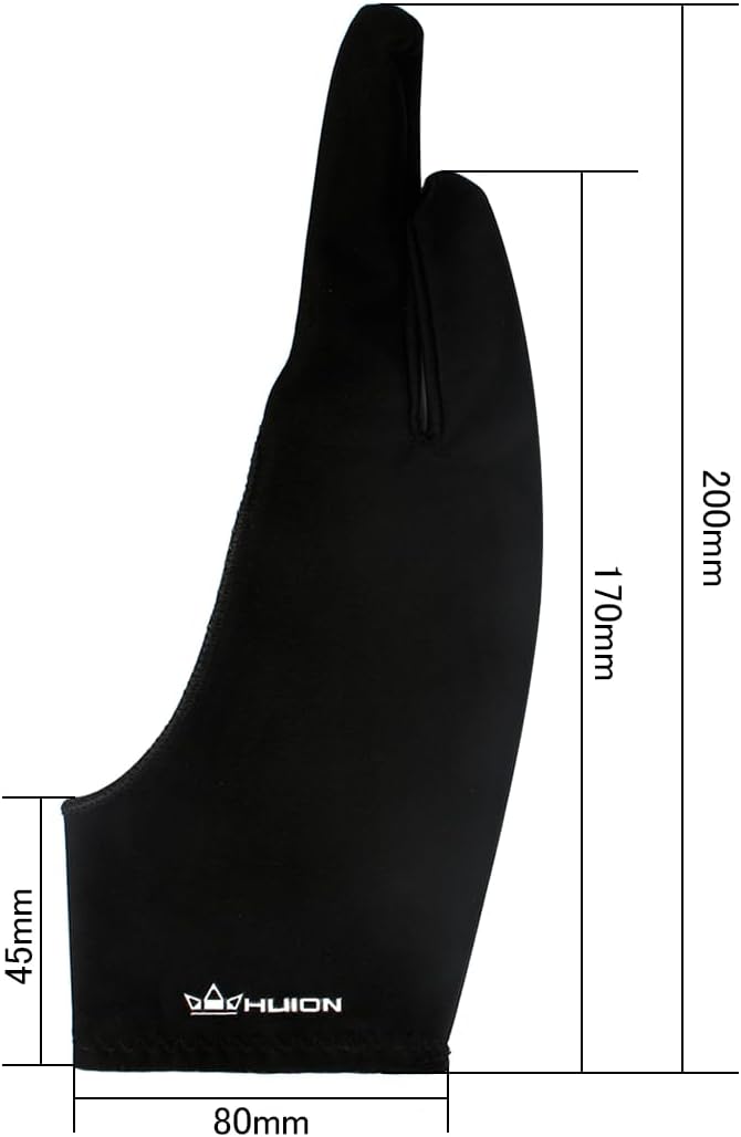 Detalle de Huion Cura Antifouling-Künstlerhandschuh für Grafiktabletts und Licht-Box-Anwender (Einheitsgröße)
