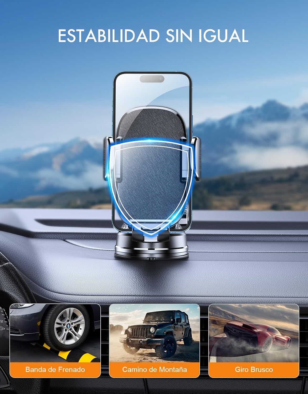 Detalle de Mohard Soporte Móvil Coche 360° para 4-7