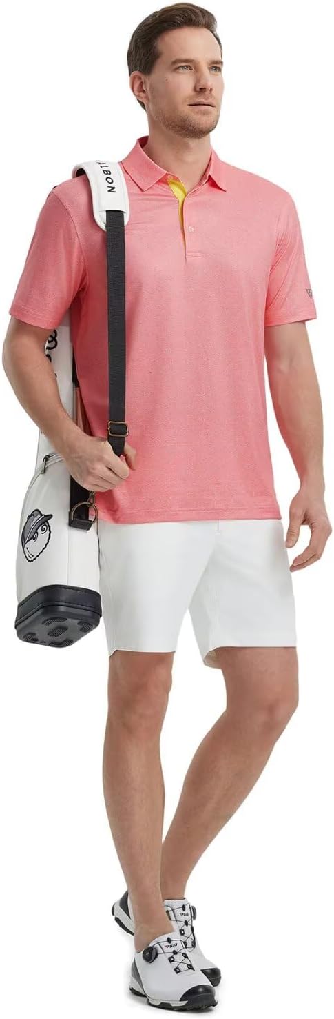 Detalle de M MAELREG Mens Golf Shirt Short Sleeve Dry Fit Print Polo