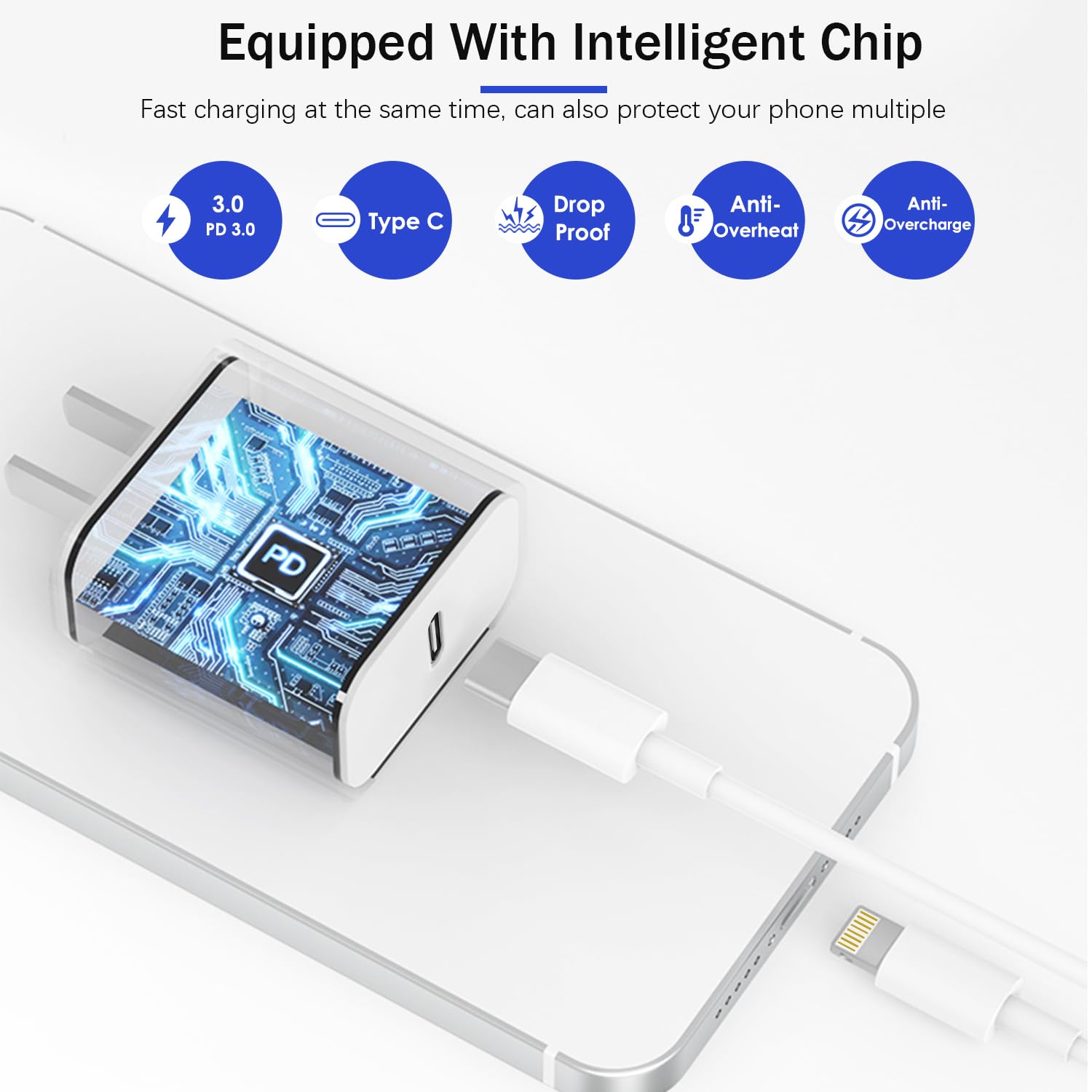 Thumbnail 2 de Fast Charger iPhone 6FT USB‑C to Lightning 3Pack