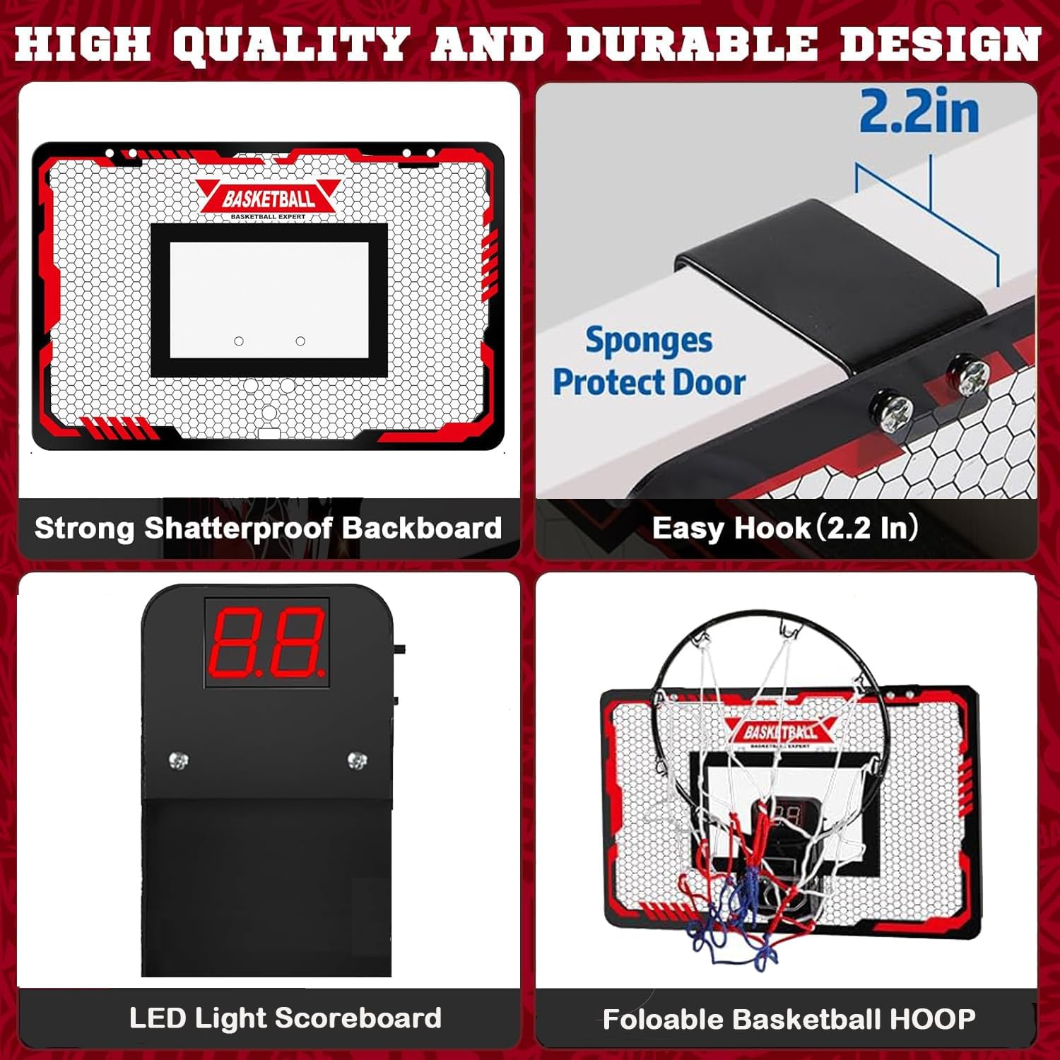 Thumbnail 3 de Xndryan Basketball Hoop Indoor Mini for Kids