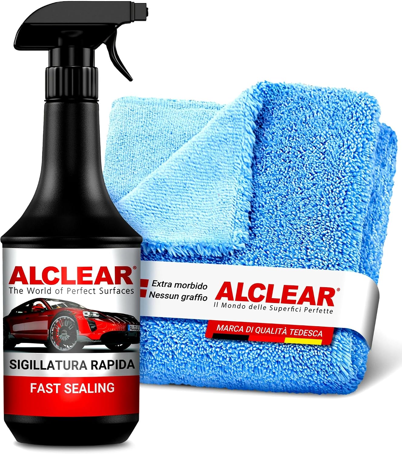 Detalle de ALCLEAR 71100SV Cera per Auto a Presa Rapida in Spray con Panno in Microfibra — protezione e lucentezza istantanea