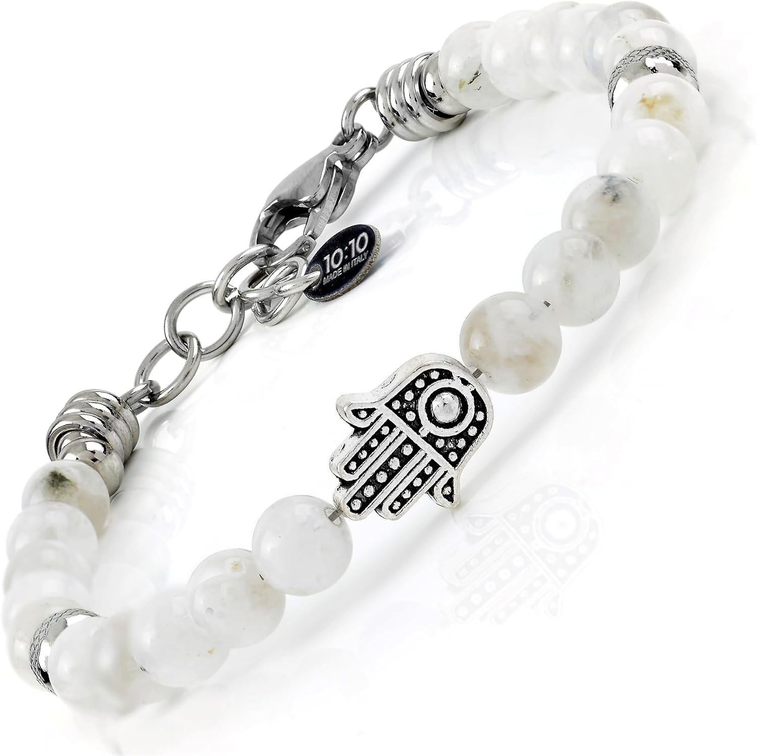 Thumbnail 4 de 10:10 Bracciale mano di Fatima con pietra 6 mm