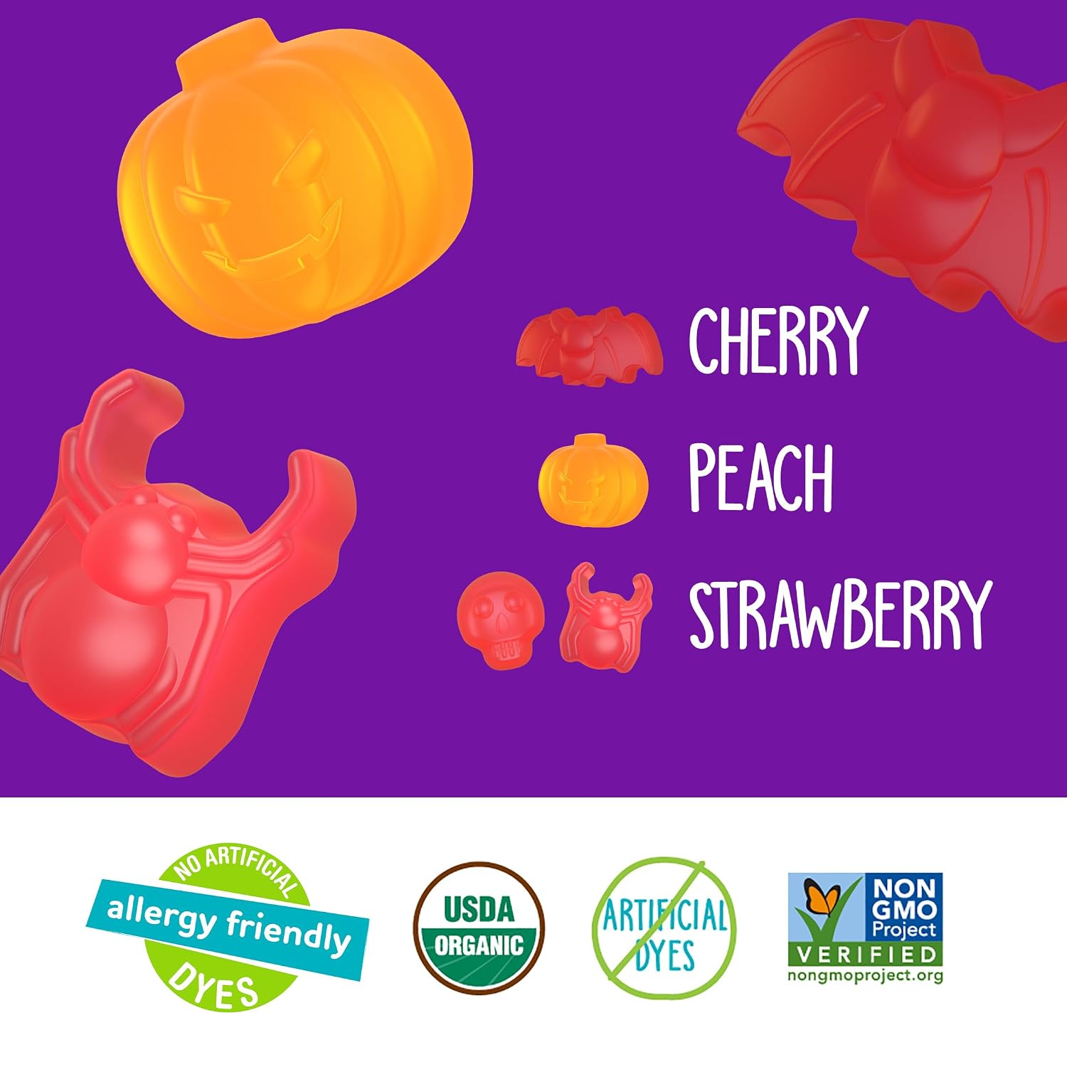 Detalle 2 de YumEarth Organic Halloween Gummy Fruits, Individually Wrapped, 7.5 Ounce