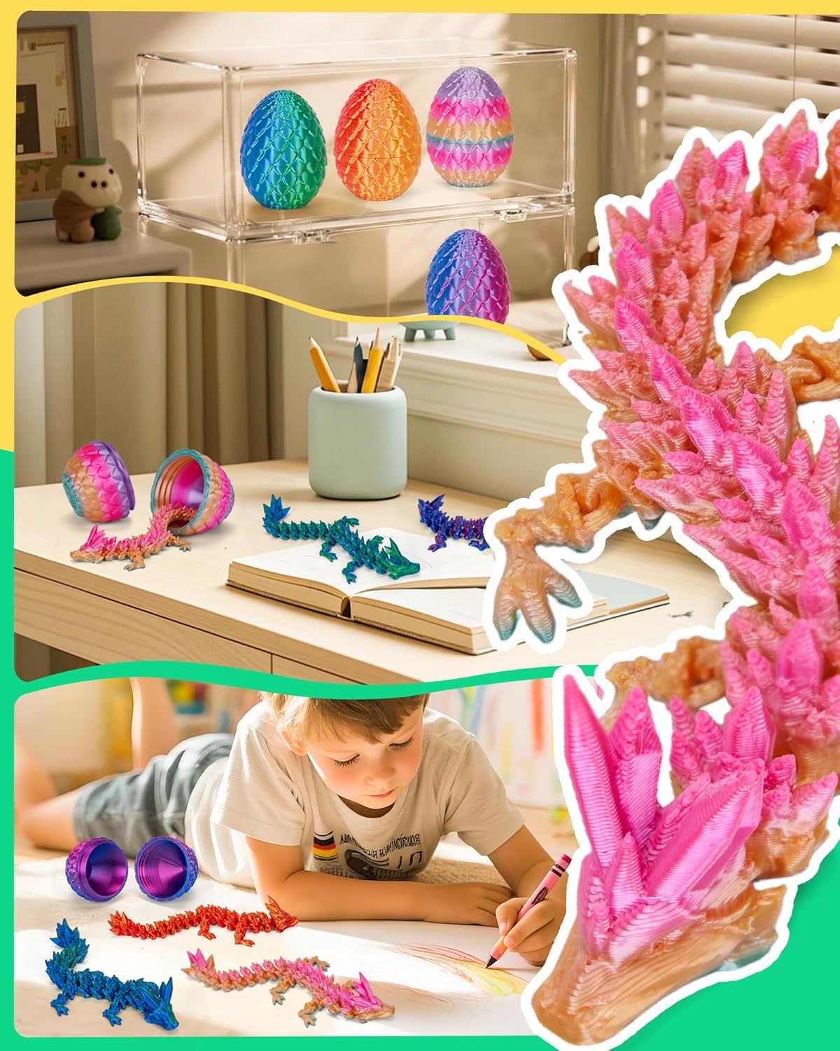 Thumbnail 6 de TBOLINE 4PCS 3D Printed Dragon Egg