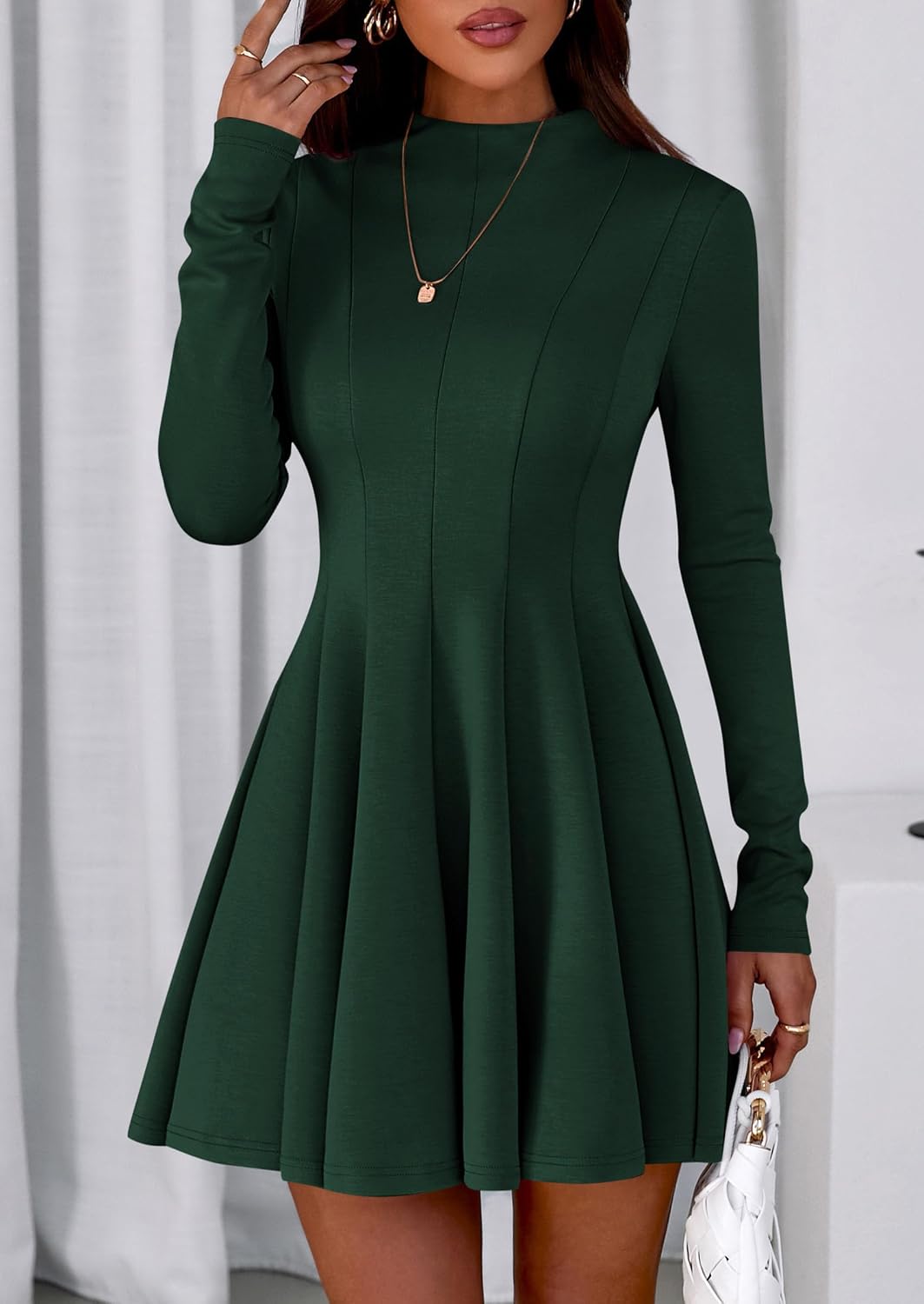Thumbnail 6 de PrettYGarden Fall Women's Long Sleeve Swing Dress