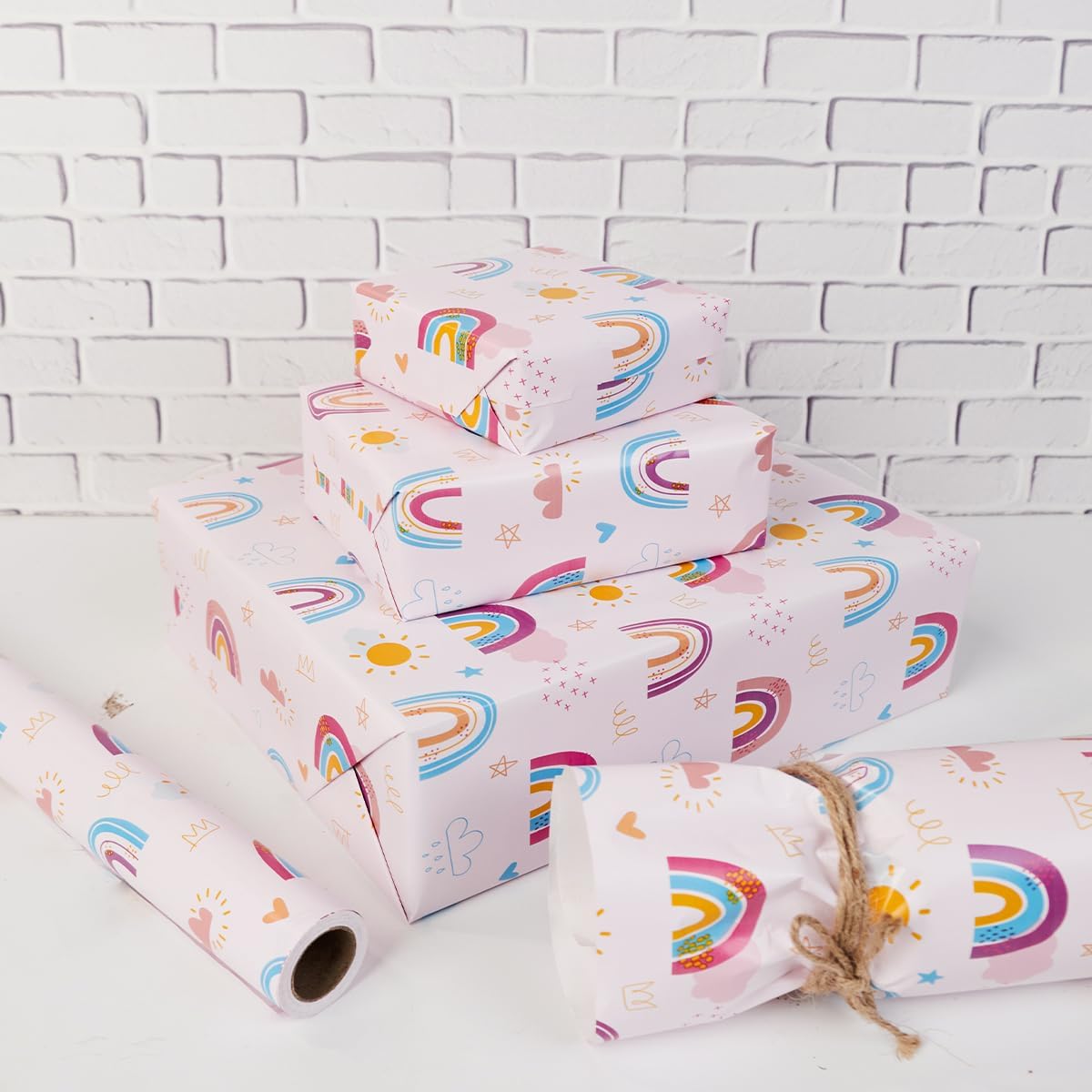 Thumbnail 2 de HJIJIAY Birthday Gift Wrapping Paper Roll (43cm x 10m) in Rainbow
