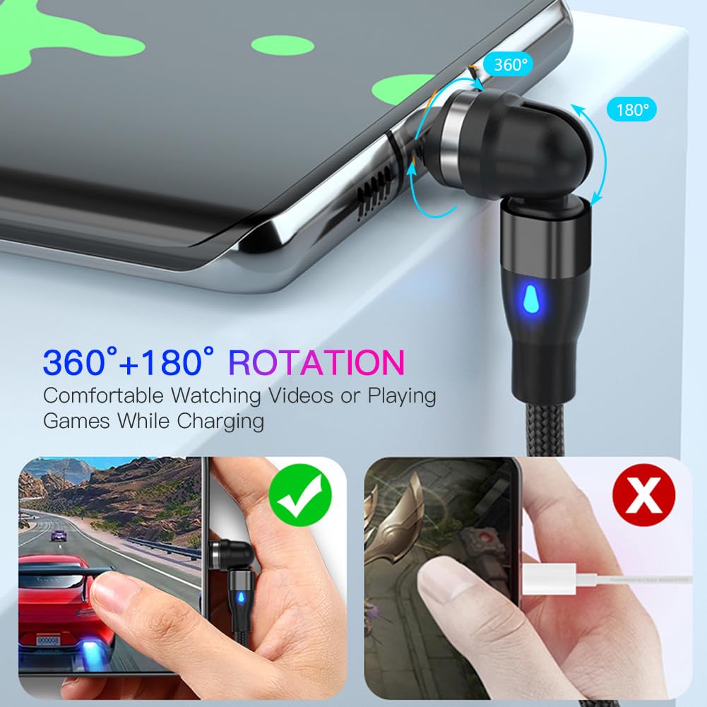 Detalle de AXFEE 2M 3-in-1 Magnetic Charger Cable with 540° Rotating Head and Organizer