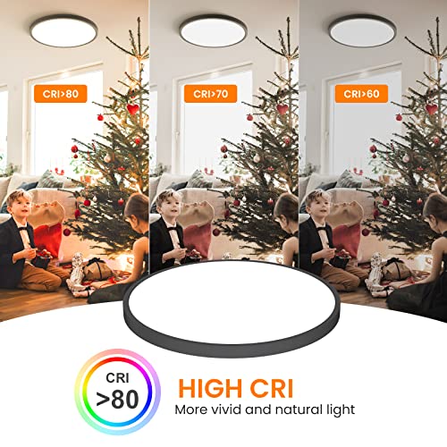 Detalle de OTREN Plafón LED de Techo 48W Ø40 cm – Luz cálida 3000K, CRI>90, IP44