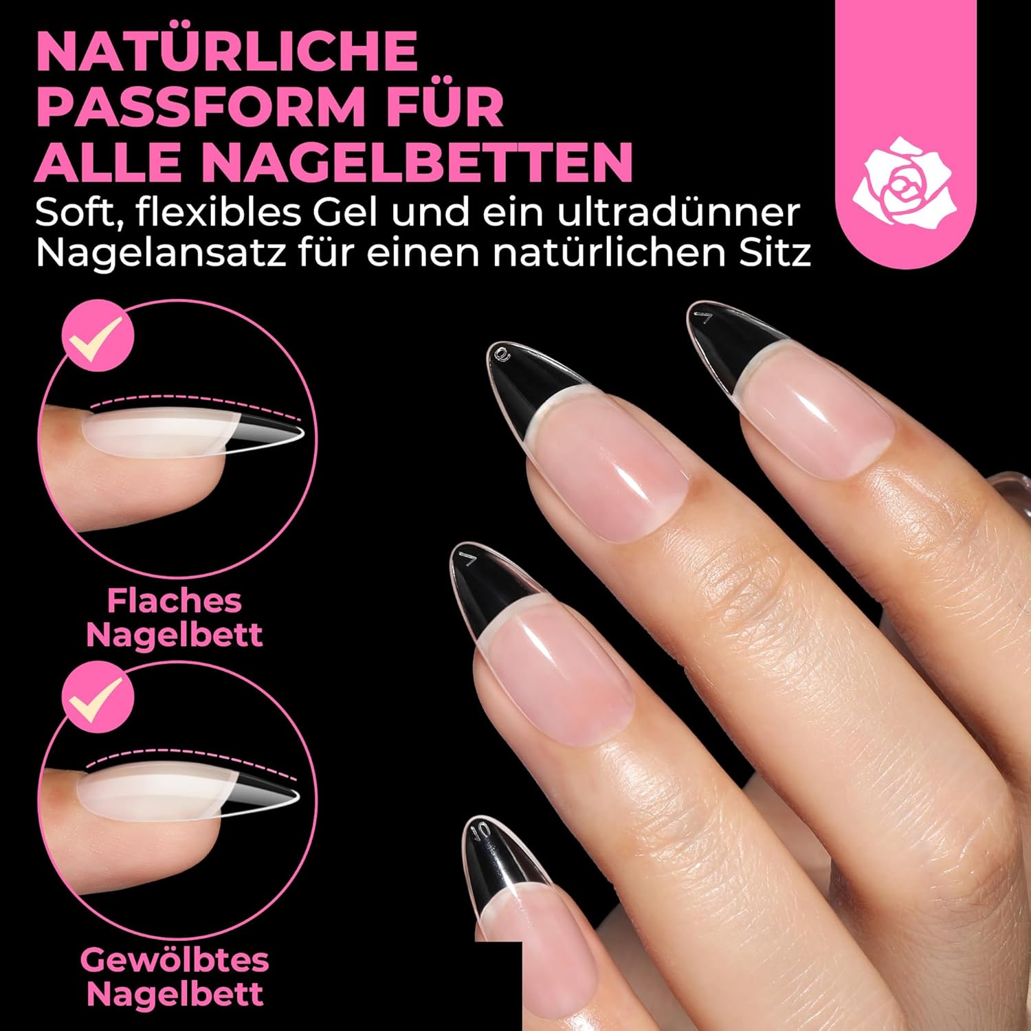 Detalle 2 de UNA GELLA Mandel Nail Tips 504 Stück 💅