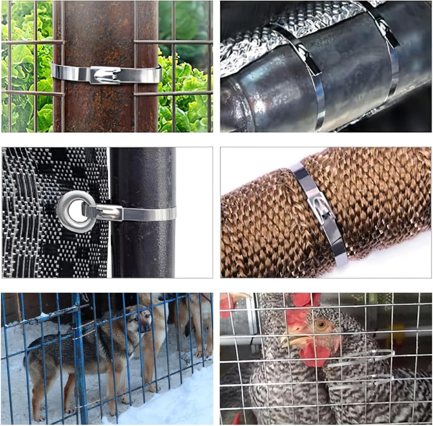 Detalle de SHOWY SKY 304 Stainless Steel Metal Cable Ties 100