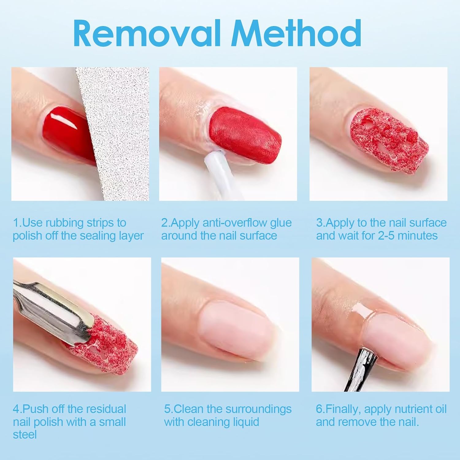 Detalle de Peutpy – Quatre-pièces Dissolvant pour vernis semi-permanent (2 x 15 ml)