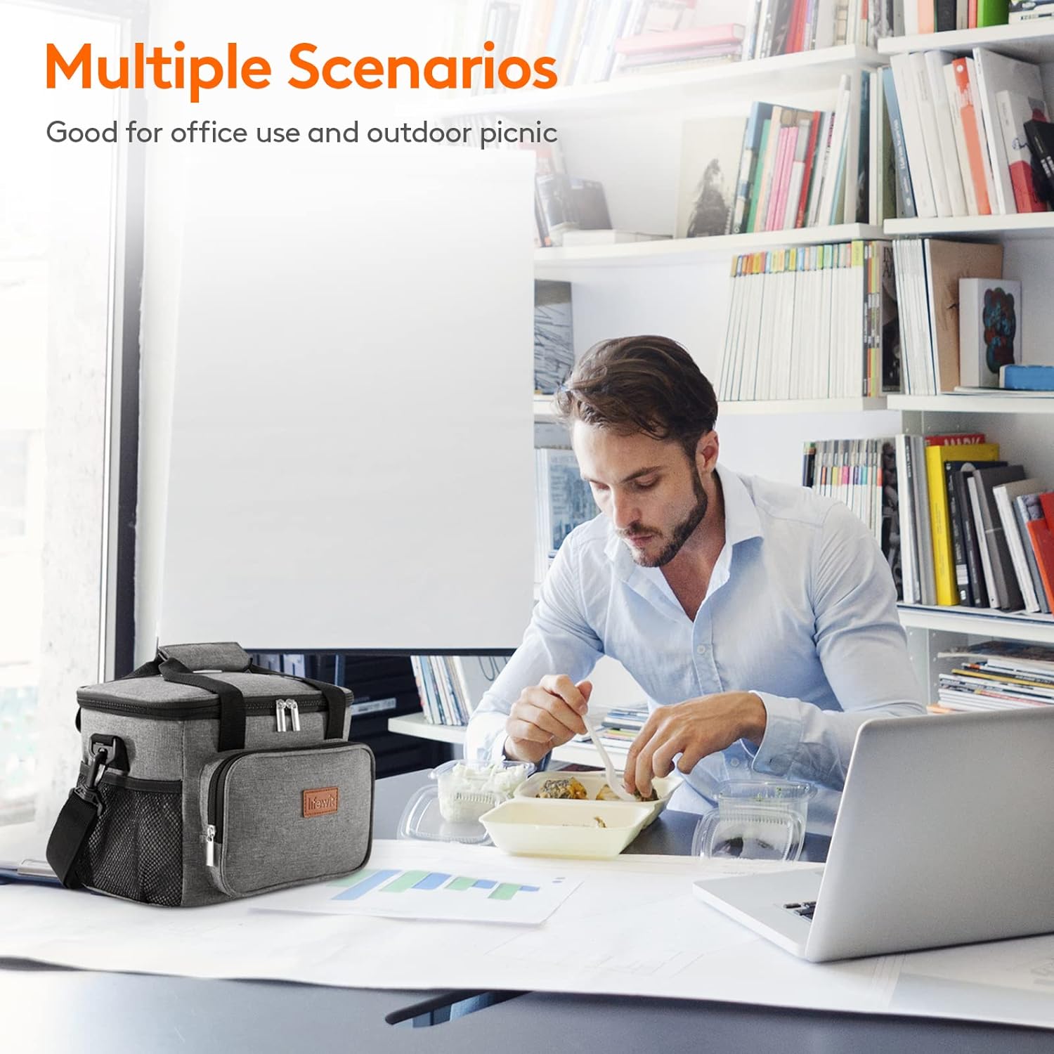 Thumbnail 5 de Lifewit Sac isotherme repas 9 L (jusqu’à 12 canettes) gris