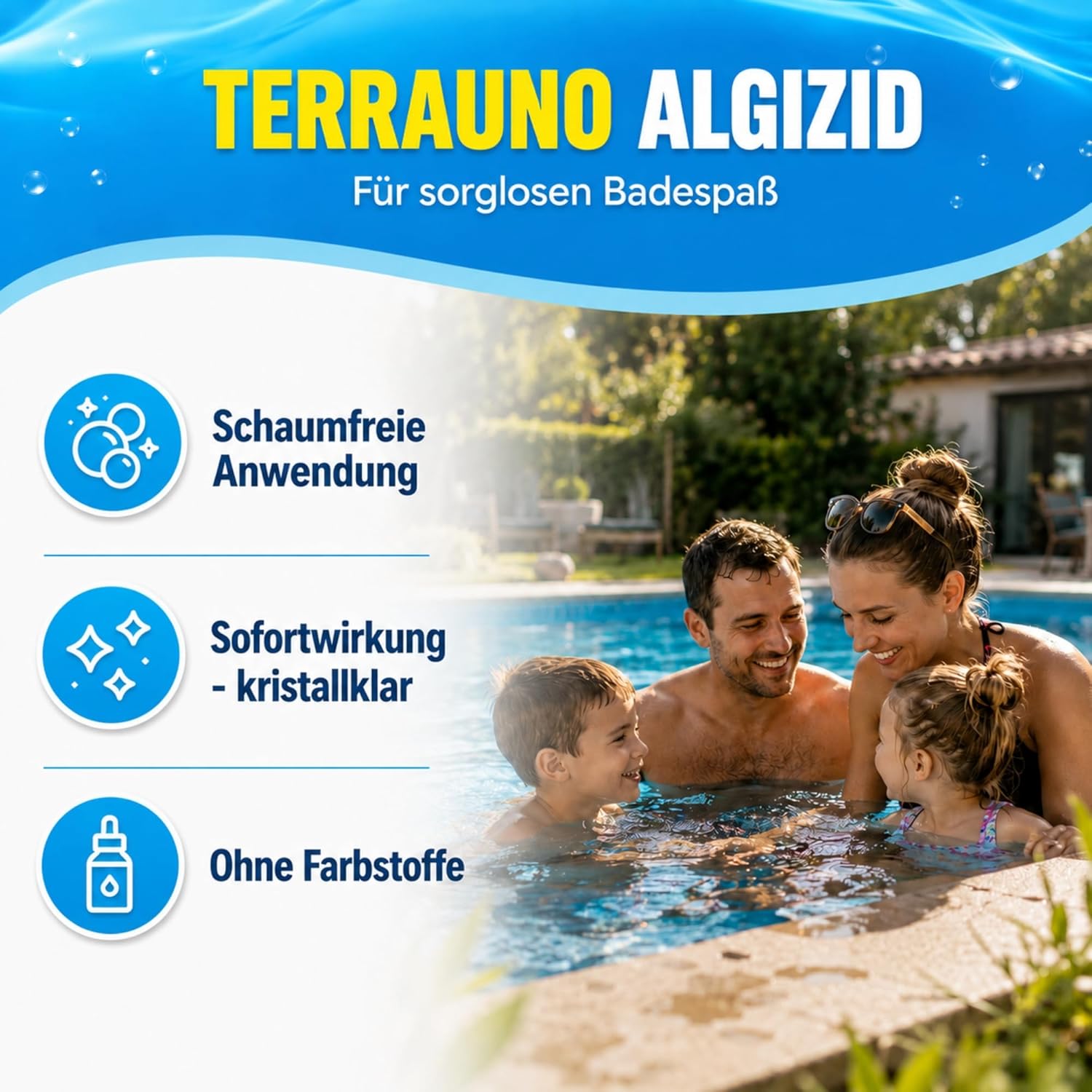 Thumbnail 4 de TerraUno Algizid für Pool – Algenvernichter mit Klareffekt, 5 L