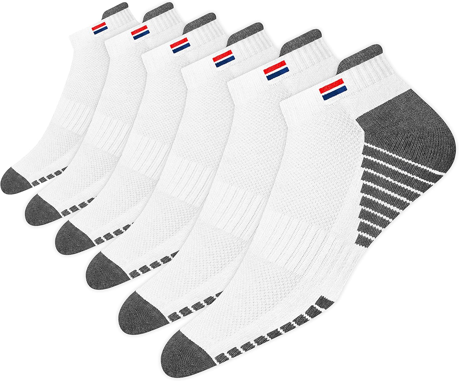 Thumbnail 6 de NAVYSPORT Lot de 6 paires de chaussettes de sport basses en coton pour homme (coussin, amorti)