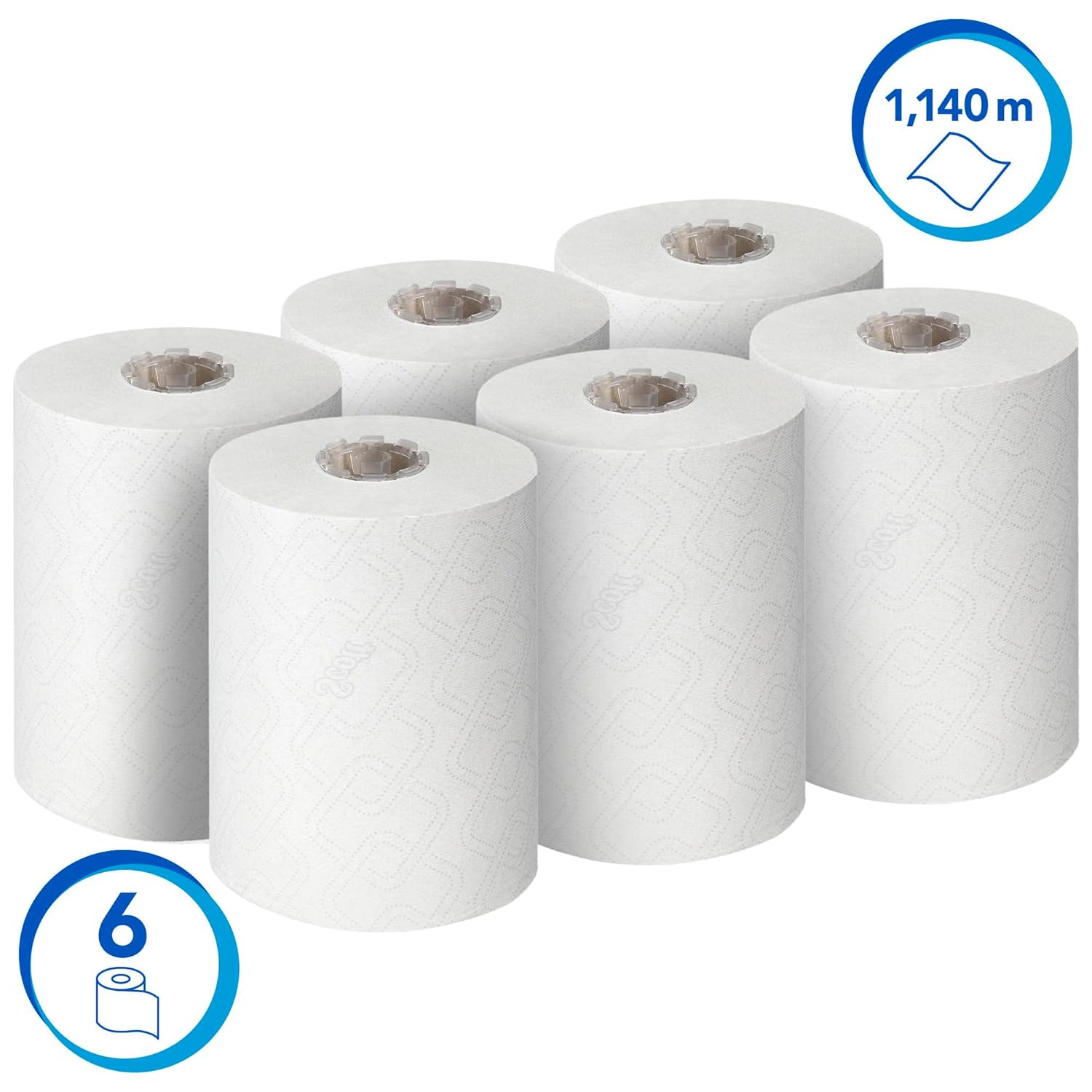 Detalle de Scott Essential Essuie-Mains Slimroll – Rouleaux Compactes, 1 Voie, 6 × 190 m (1 140 m au total)