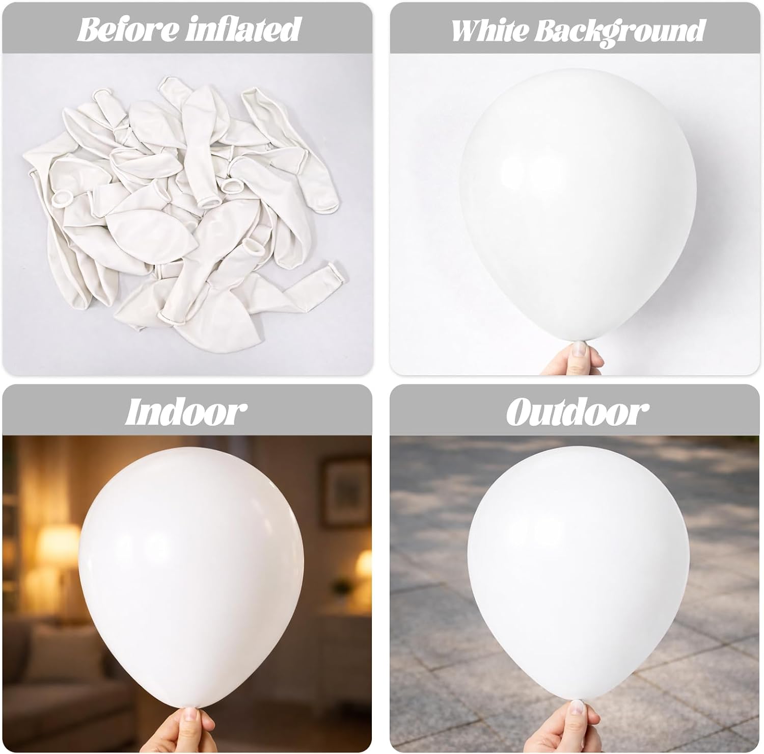 Detalle de Voircoloria 130pcs White Balloons for Party Decorations ๐