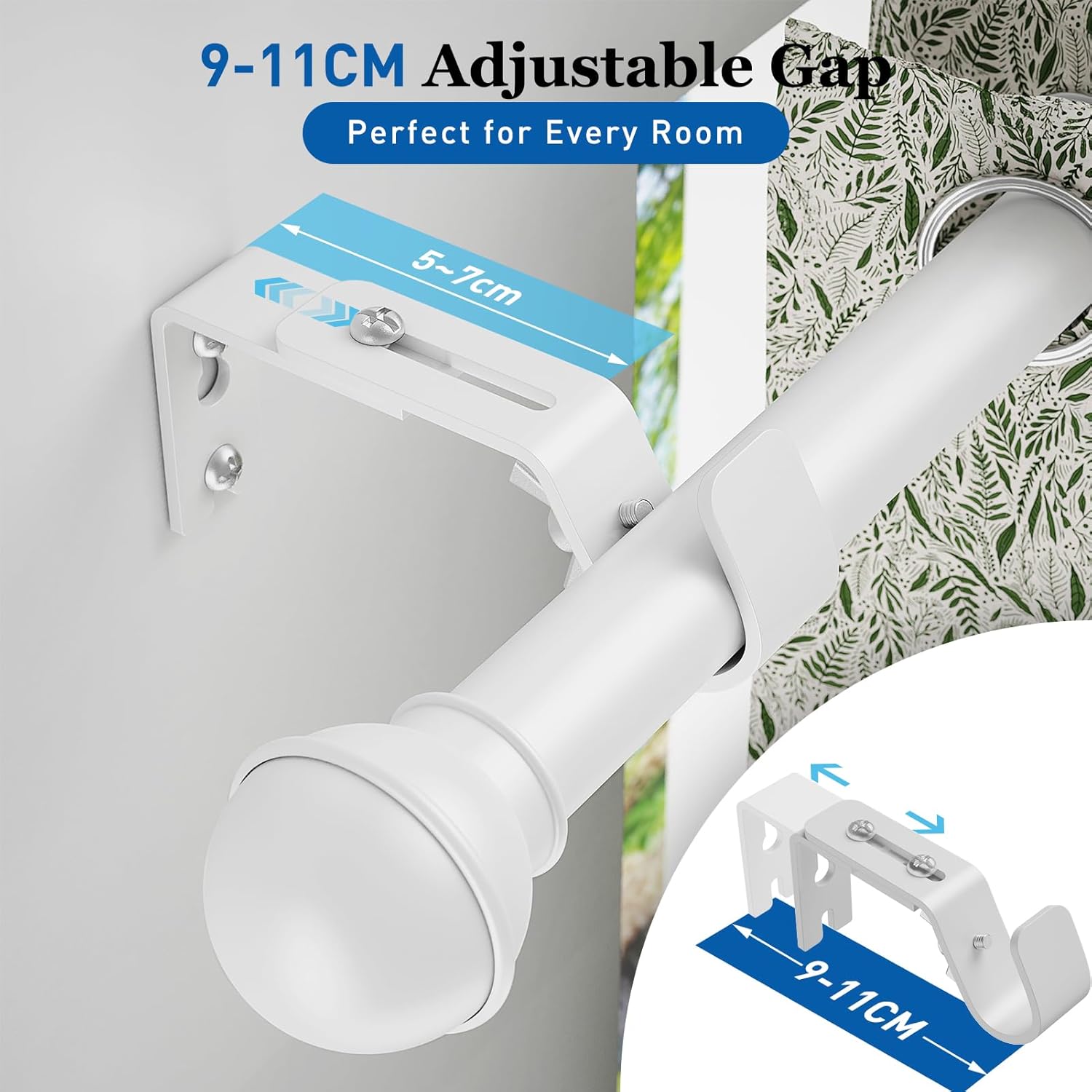 Thumbnail 2 de Yeabett Gardinenstange 80–308 cm ausziehbar 22 mm Rostfrei