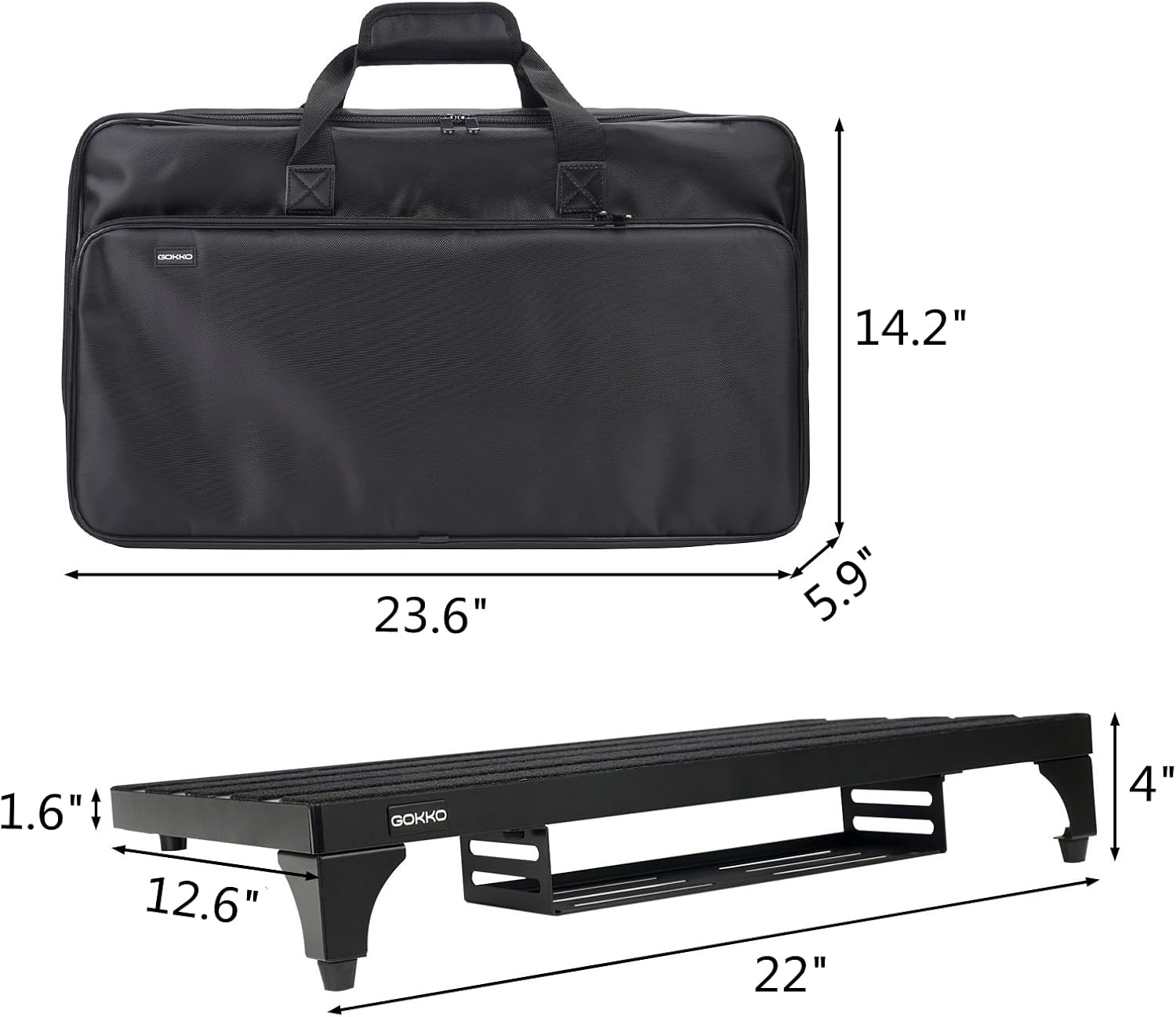 Thumbnail 6 de GOKKO GKA-22OR 22" Aluminum Guitar Pedalboard 🎸