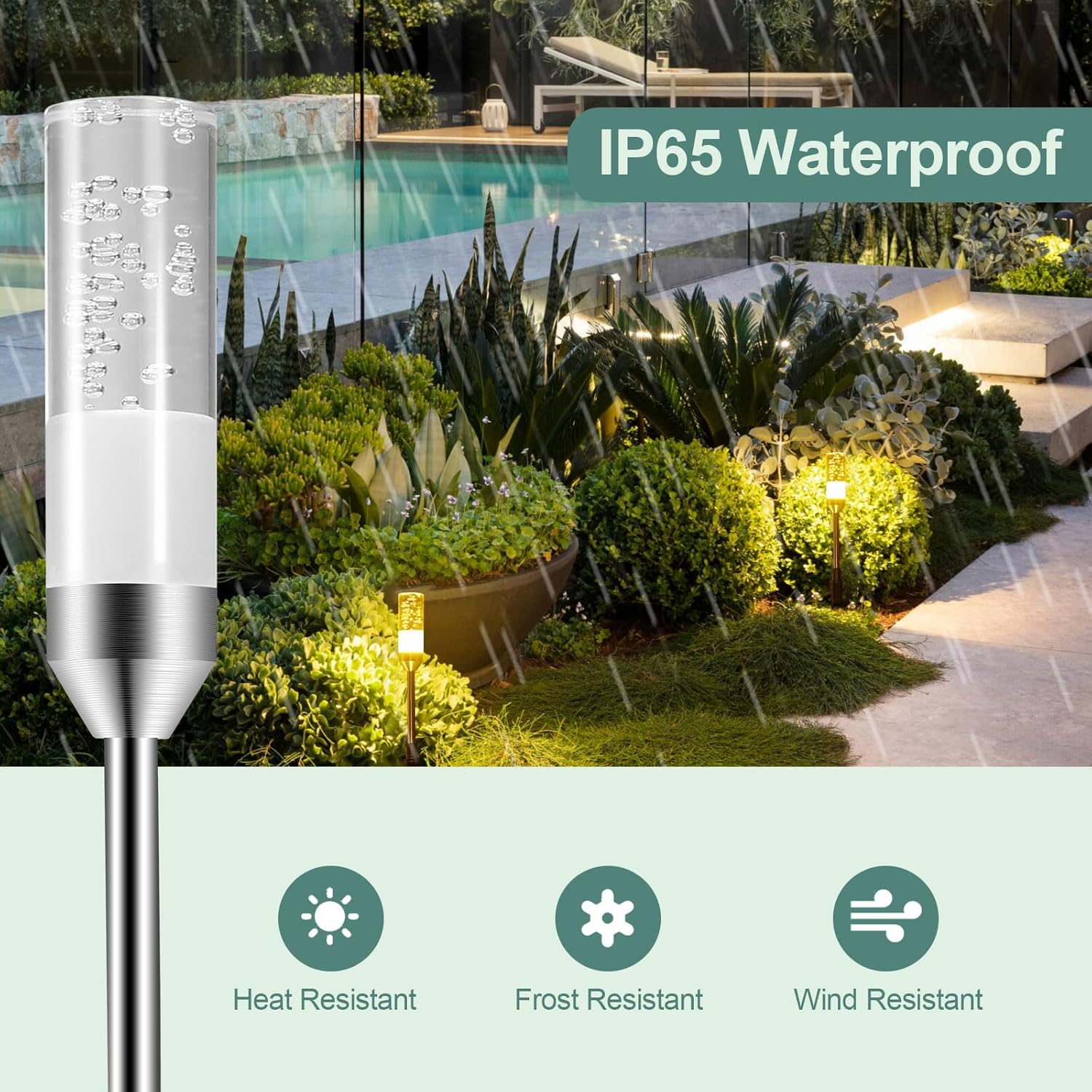 Detalle de ECOWHO Mains Powered Garden Path Lights: Extendable 24-Pack 12V Low Voltage LED Landscape Lights