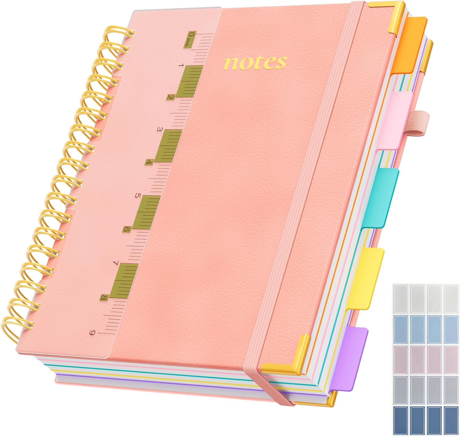Detalle de XYark Pink B5 5-Subject Hardcover Spiral Notebook, 300 Pages